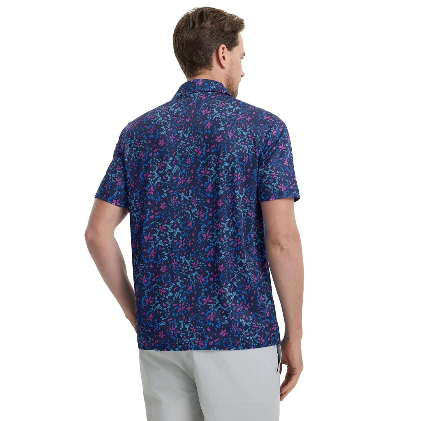 M MAELREG Polo Shirts for Men Quick Dry Fit Short Sleeve Performance Moisture Wicking Print Men’s Golf Shirts
