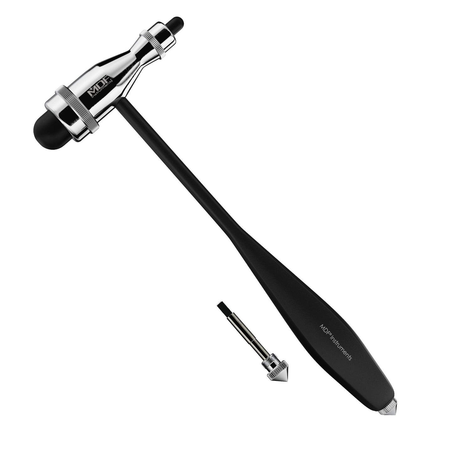 MDF Instruments, Tromner Neurological Reflex Hammer with Built-in Brush for Cutaneous and Superficial Responses - Light - HDP Handle - Durable, Professional-Grade - Black (MDF555P-11)