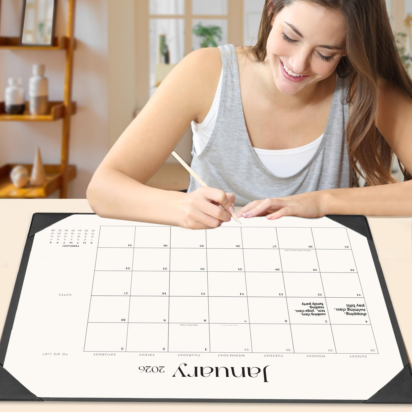 Desk Calendar 2026-2027 with Desk Mat – 22" x 17" Large Desk Pad Calendar Runs from January 2026 to June 2027, Office Supplies Desktop Monthly Calendar for Home & Office