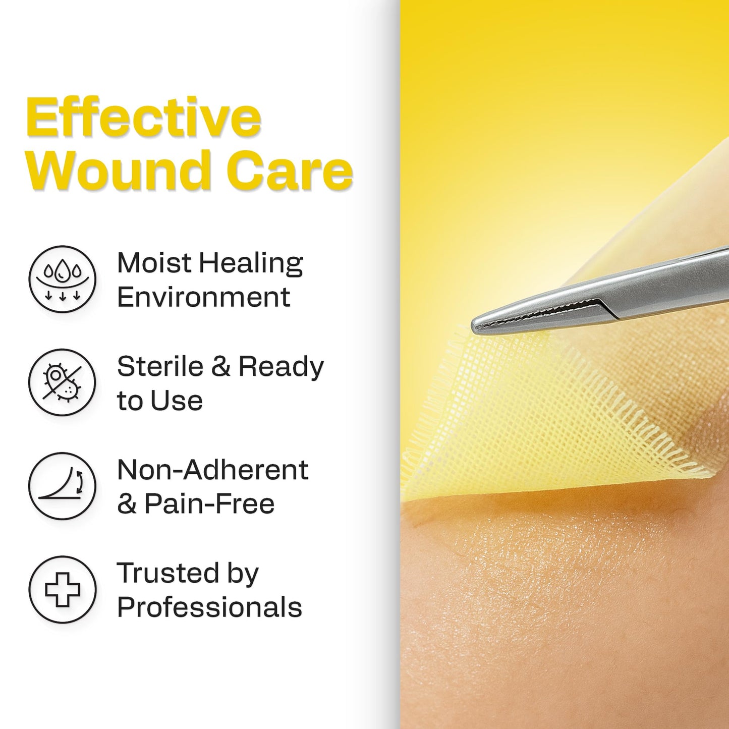 AWD Medical 4"x4" Xeroform Petrolatum Dressing, Non-Adherent Sterile Mesh Gauze for Burns, Skin Grafts, Surgical Wounds & Lacerations, Individually Wrapped (25 Count)