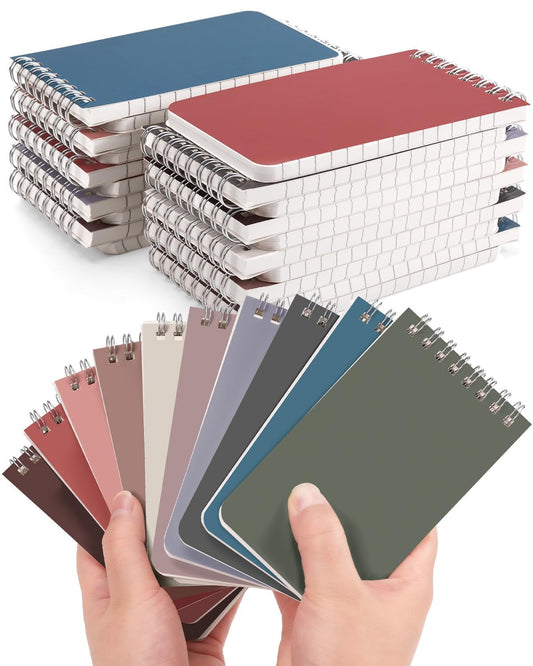 Dynta Small Top Spiral Notebooks Bulk 3x5 Inch, 30 Packs Pocket Notepad, Mini Pads 10 Morandi Colored, Memo Notepads for Home, School, College, Office, Work, Travel, 60 Sheets/120 Pages