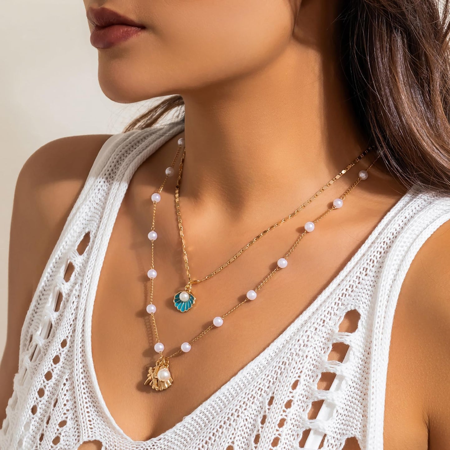 Your Always Charm Cowrie Shell Necklace for Women Puka Shell Necklace Beach Accessories Summer Vacation Outfits Layered Ocean Jewelry 2026
