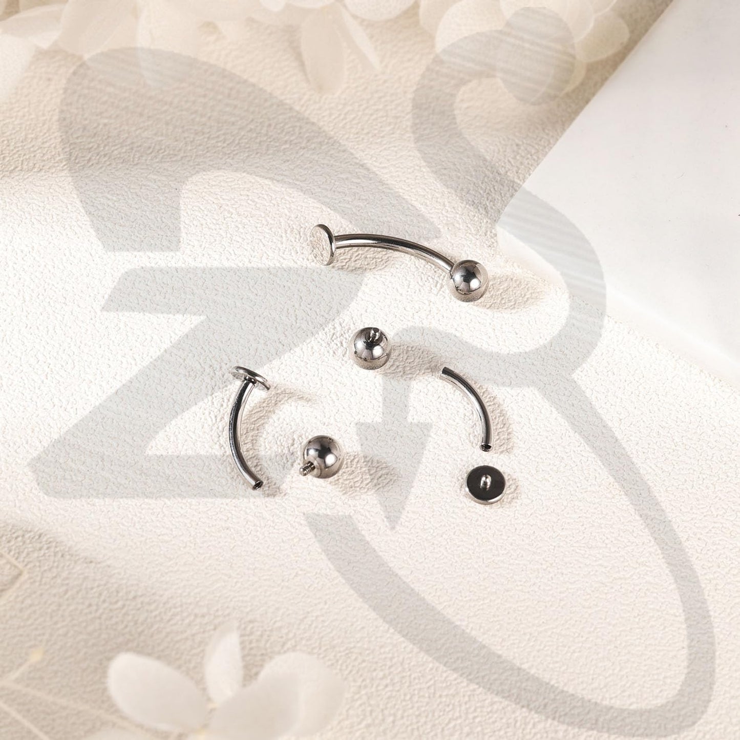 ZS ASTM F136 Titanium Belly Button Ring, 14G Cubic Zirconia Navel Jewelry, 6/8/10/12/14MM Internally Threaded Long Bar Navel Barbell Stud Flat Back Belly Piercing (Steel,L:14mm)