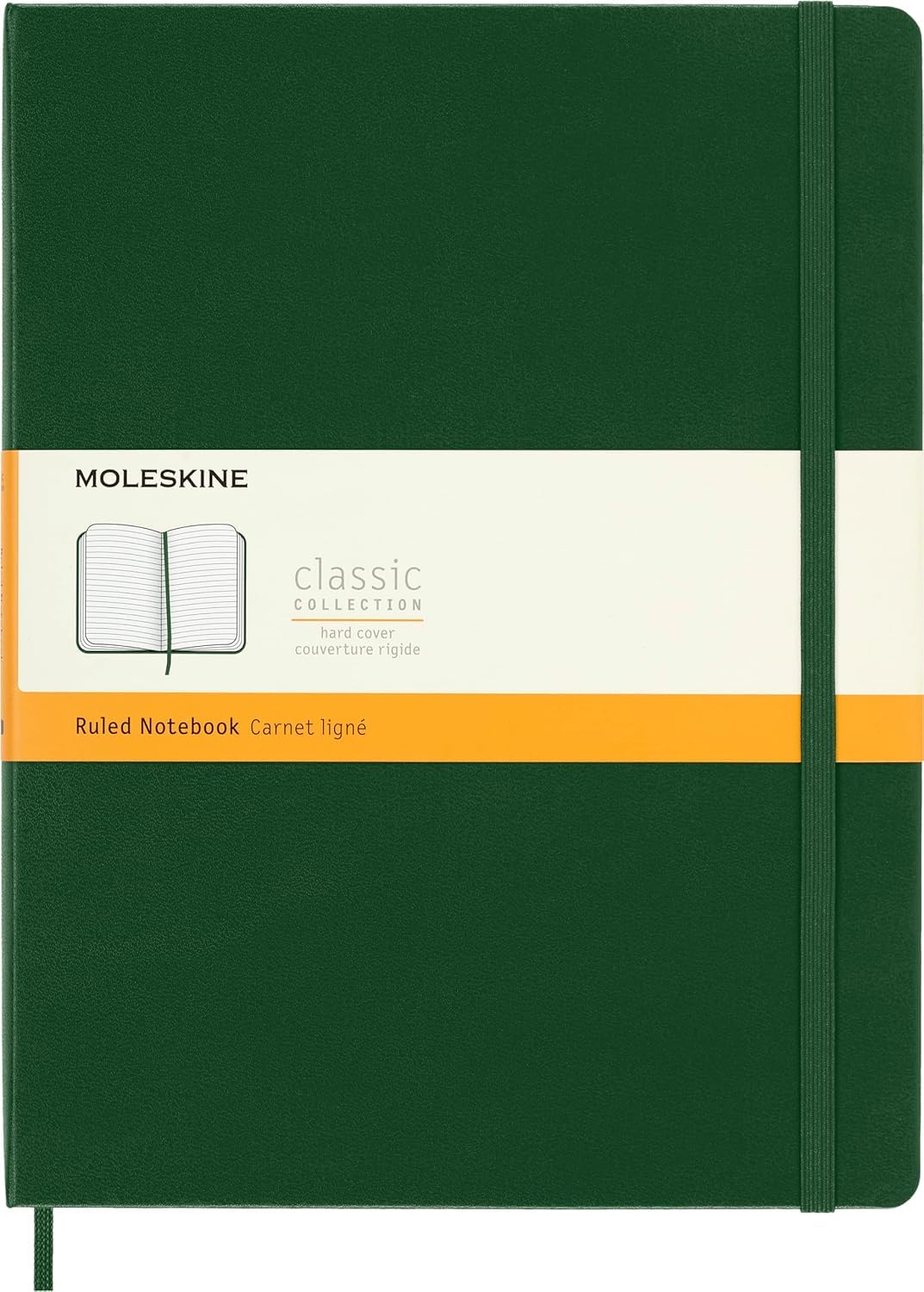 Moleskine Notebook, Extra Large, Ruled, Myrtle Green, Hard Cover (7.5 x 9.75)