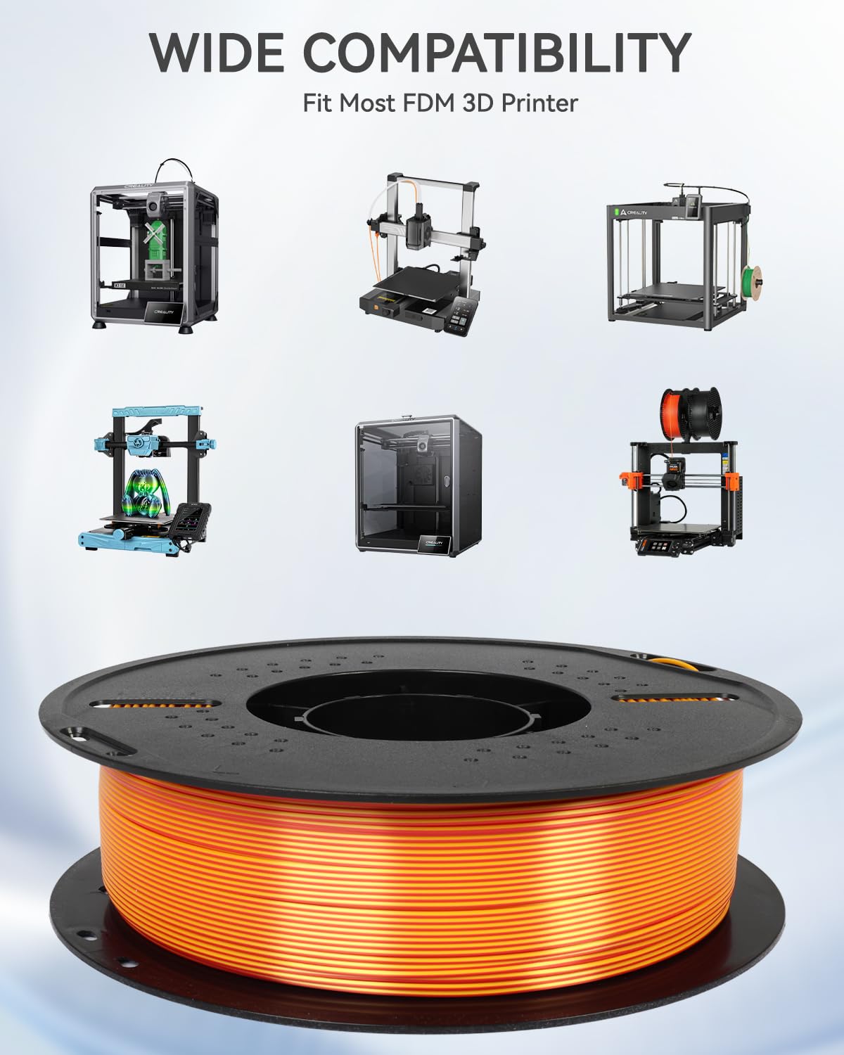 Epelay Silk PLA 3D Printer Filament, Dual Color 1.75mm Bundle, Shiny Color Changing Smooth Silk Surface, 1kg (2.2lbs) Spool, Fits Most FDM 3D Printers, Red Gold