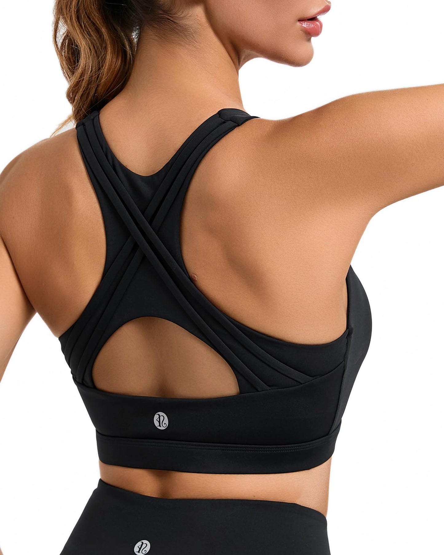 RUNNING GIRL High Impact Sports Bras for Women High Support Women’s Sports Bra Racerback Workout Running Bra(WX3039 Black,M)