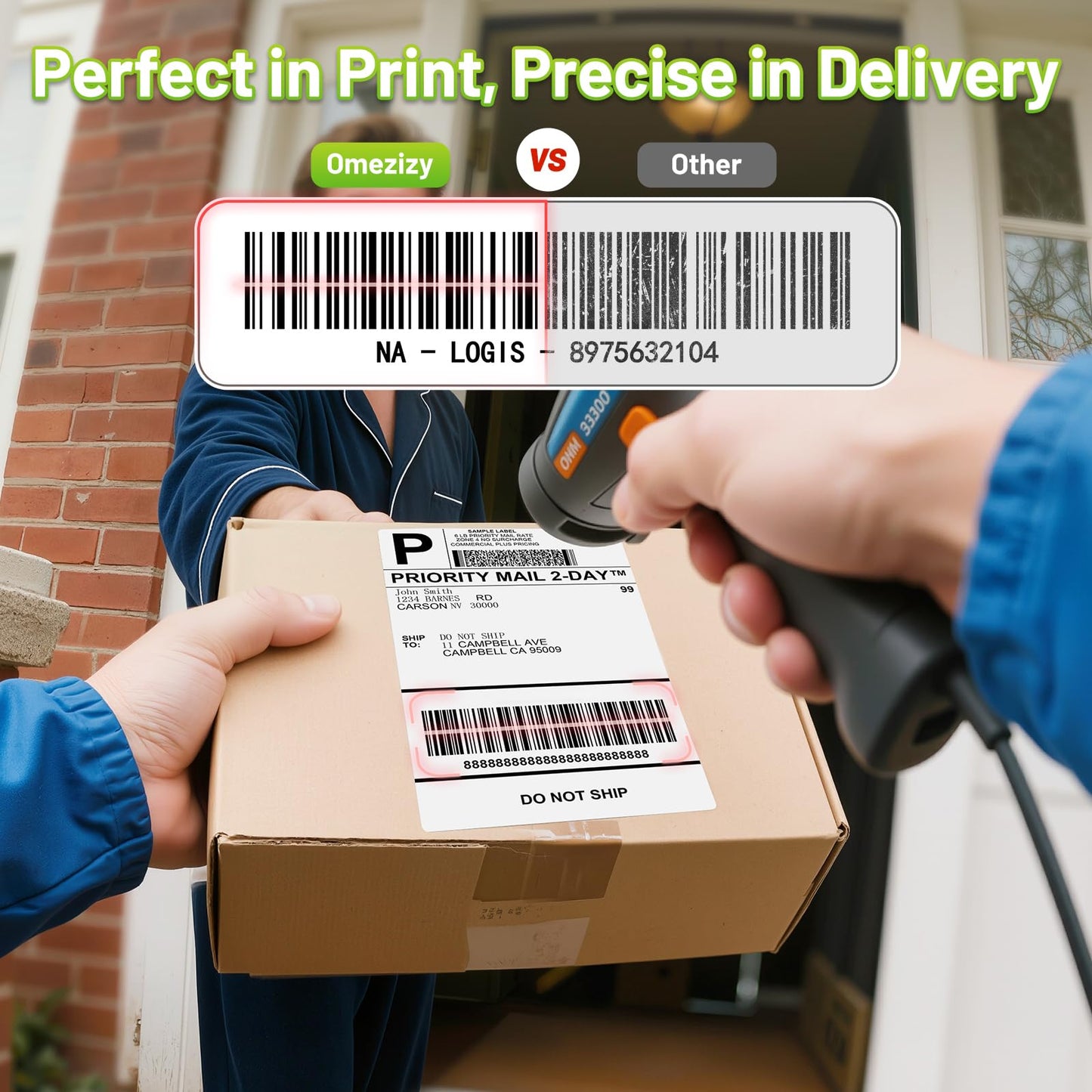 Omezizy 4x6 Thermal Labels, Shipping Address Label (Pack of 250 4x6 Roll Labels) - Compatible with JADENS, ASprink, Phomemo, Rollo, Zebra, Omezizy and Other Thermal Printers