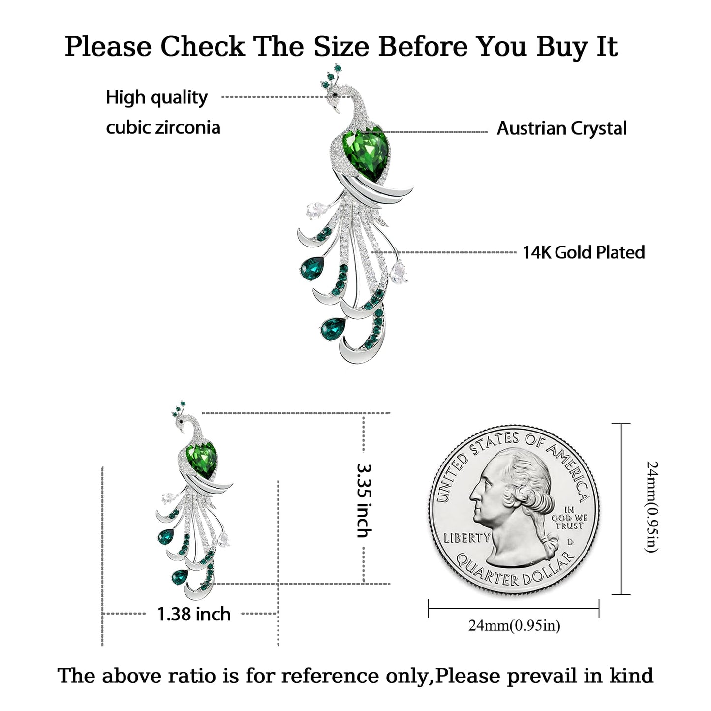 Peacock Brooches for Women Crystal Pins - Sparkling Rhinestone Brooch Jewelry Ladies Wedding Bouquet Brooches Pin for Anniversary, Birthday, Christmas