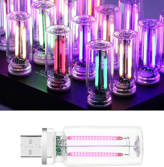 USB Retro Car Lamp, Touch-Control Portable LED Car Ambient Light, USB Powered Night Lights, Suitable for Bedroom, Camping, Holiday Decorations.(Pink Light)