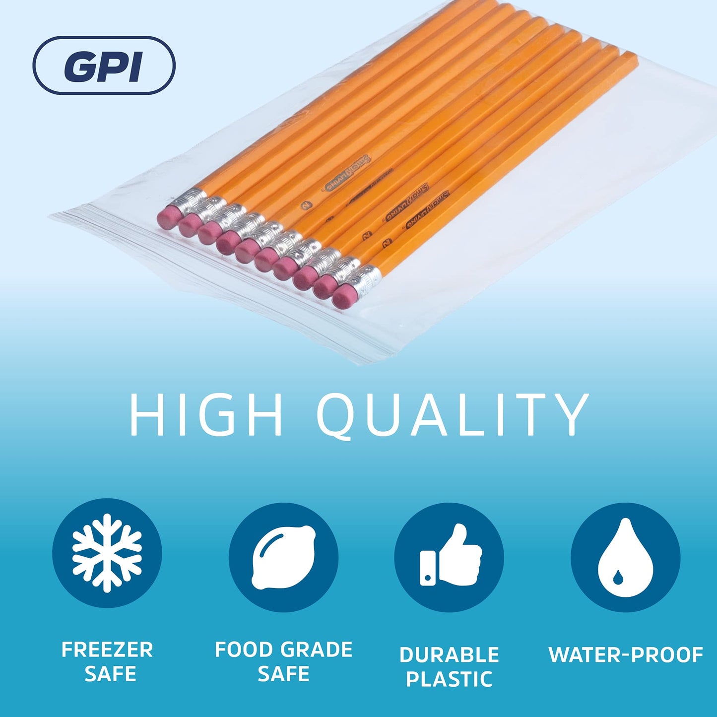 6,000 Count - 5" X 8" Clear Plastic Zip Bags, Heavy-Duty 4 Mil Thick Durable Poly Baggies With Resealable Zipper Lock, Hang-Hole For Display. GPI