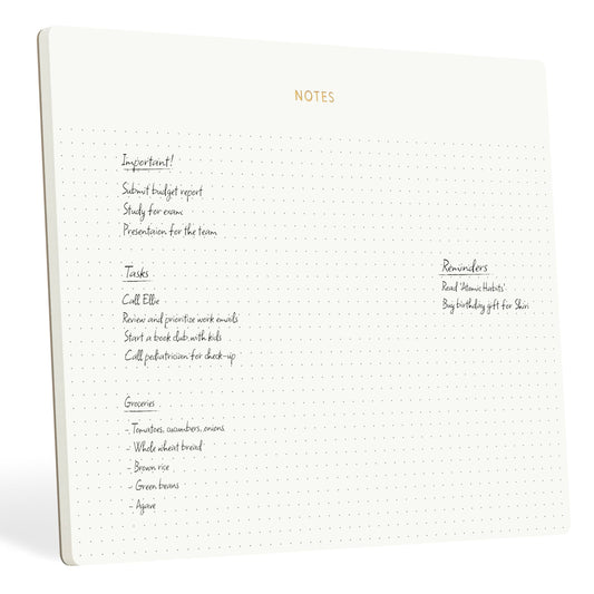 Pinesman - Mouse Pad Notepad for Professionals, 9.8" x 7.9", 50 Sheets, Minimalist, Gold Foiled, Dotted Layout, Executive's Desk Note Pad, To Do List Notepad, Eco-friendly, FSC™ Certified Planner Pad