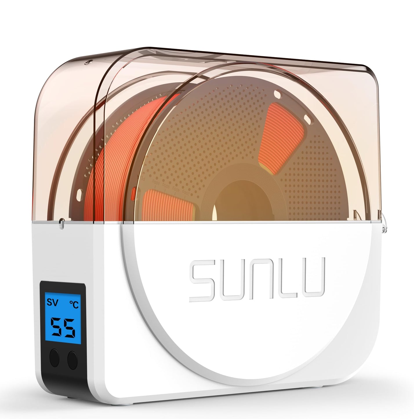 SUNLU Official Filament Dryer S1 Plus, Built-in Circulation Fan, Filament Dryer Box Storage Box for 3D Printer Filament 1.75 2.85 3.00, S1 Plus White