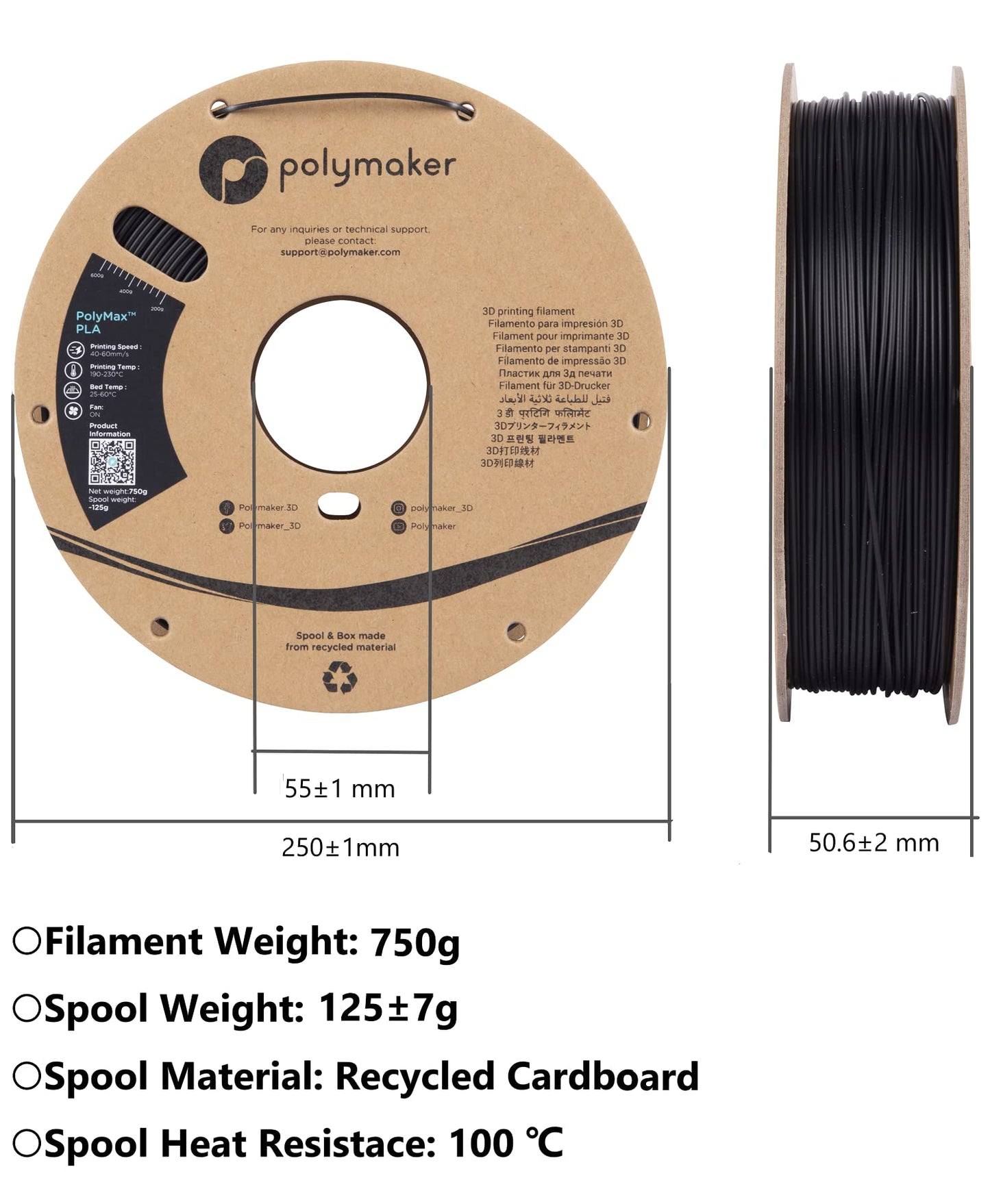 Polymaker TPU Filament 1.75mm Polymaker Teal, 0.75kg Shore 90A Flexible 3D Printer Filament 1.75mm - PolyFlex TPU90 3D Printing TPU Filament 0.75kg Teal Soft Flexible Filament