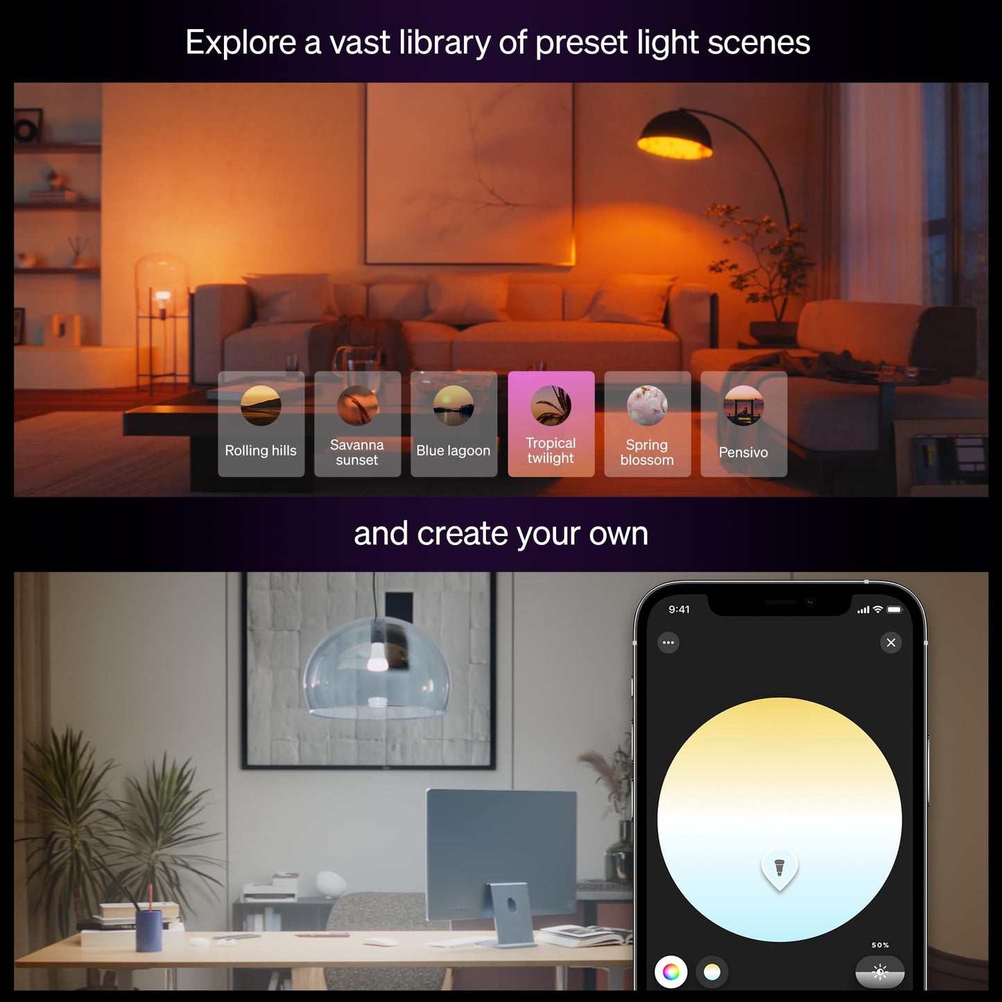 Philips Hue Smart LED A21 Bulb,White and Color Ambiance, E26 Base,13.5W, Full Spectrum Light 1000K-20000K,1600 Lumens, Dimmable, Compatible with Alexa, Google, Apple Home, 2pk