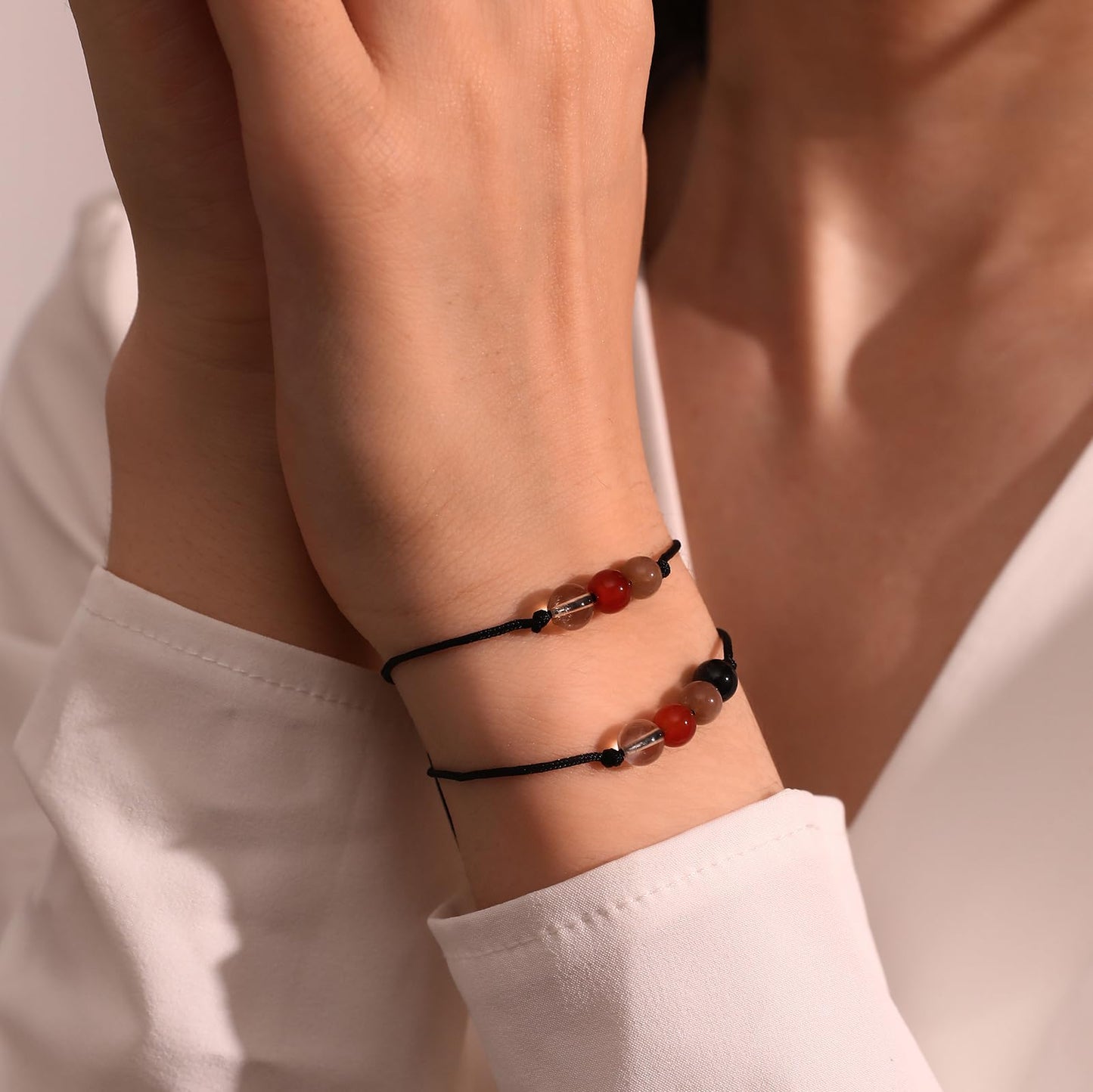 Korotho Positive Bracelet Energy Bracelets for Women Men, Positive Vibes No Negativity Spiritual Crystal Bead Bracelet Inspirational Healing Crystal Empath Protection Jewelry Gifts for Students