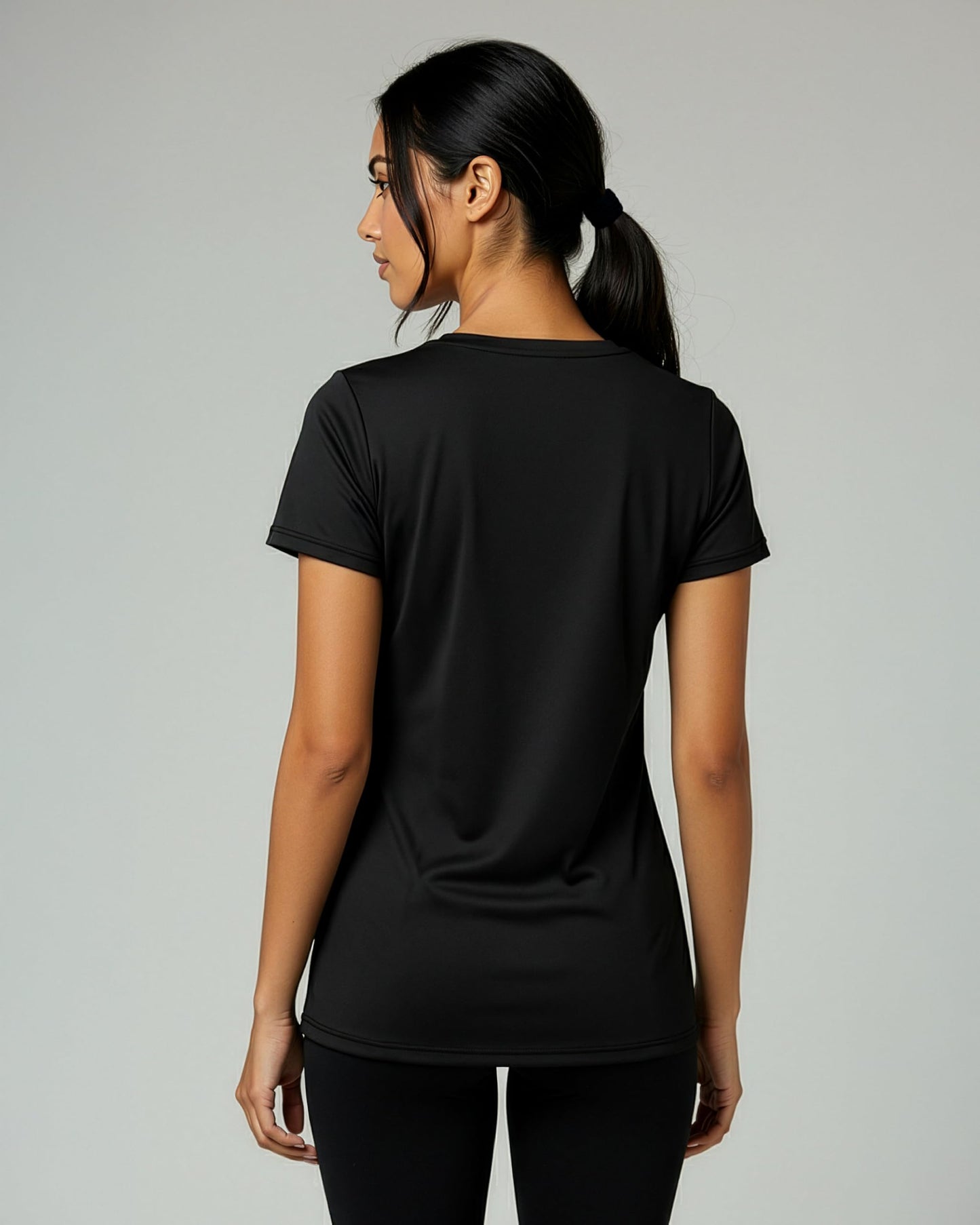 Real Essentials 5 Pack: Women's Dry-Fit Short Sleeve V Neck T Shirt Workout Fitness Yoga Top Tee, Set 10, M