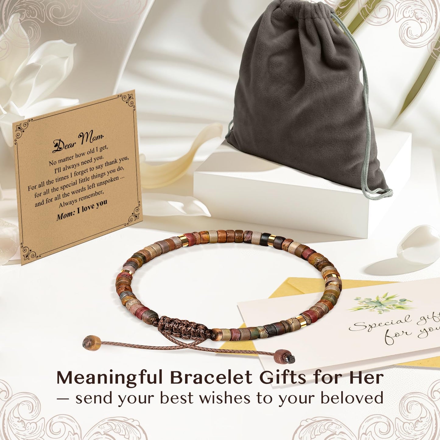 ZOKCC Teacher Appreciation Bracelet Gifts for Women: Healing Natural Stone Beads Bracelet for Women - Christmas Birthday Retirement Thanksgiving Teachers' Day Gift for Teacher from Student