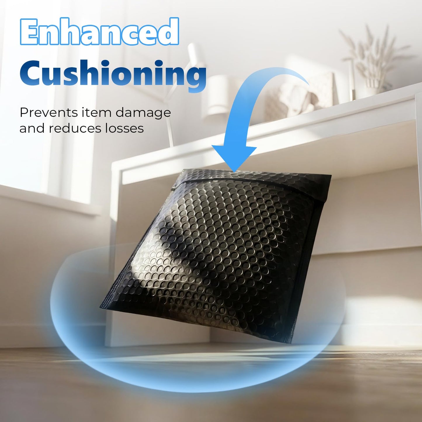 Metronic Extra Deep Bubble Mailers Usable Size 8.5x11" 25 Pack Padded Envelopes 9.25x12" Opaque Self Seal Adhesive Waterproof bubble envelopes Shipping Bag for Books,DVD,Small Business,Black,#2