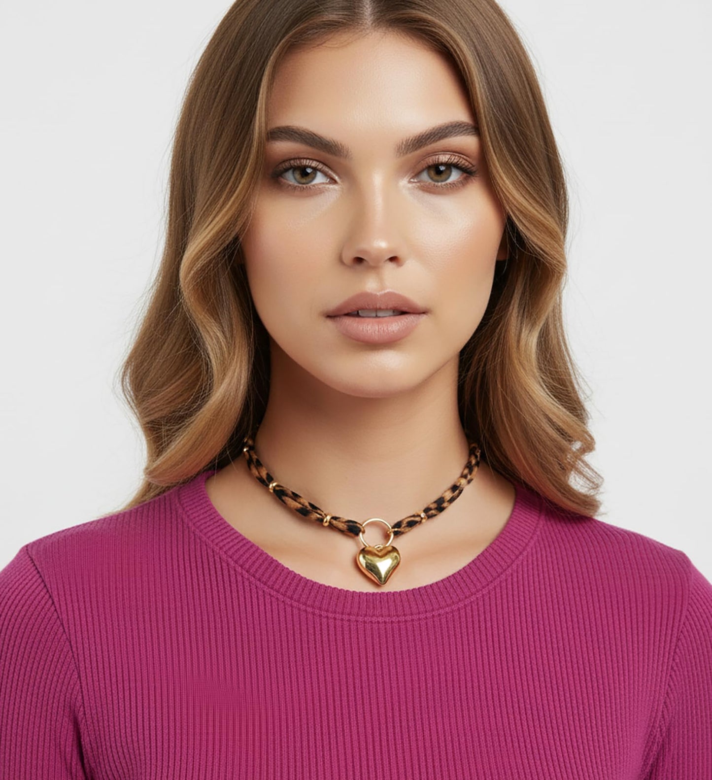 Wailike Scarf Necklace with Charm for Women Leopard Choker Necklaces Silk Tie Necklaces Scarfs Choker Necklaces Jewelry GD1