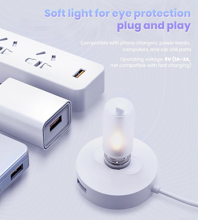 USB Car Interior LED Ambient Light – Touch Control Mood Light with 7 Color Modes, Dimmable LED Light Strip for Car, Nightstand, Camping, Party – Portable, Low Power(Clear LED)