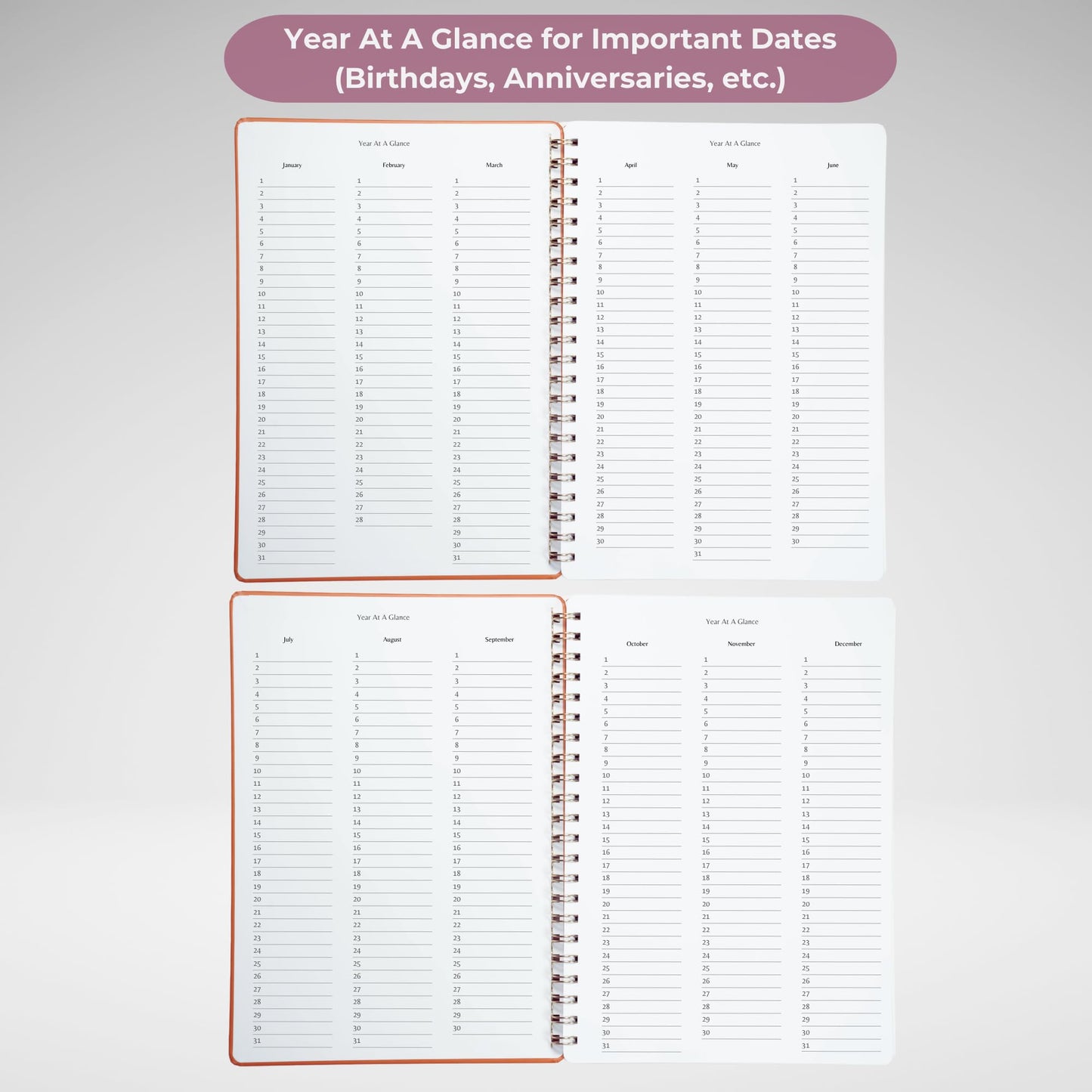 Merely Home | Undated Yearly, Daily, Weekly, Monthly Planner | 8.25" x 11.75" | To Do List Notebook for Work | Simple Design | Multiple Layouts | Academic Planner and Organizer Notebook (Navy, Yearly Planner - Portrait)
