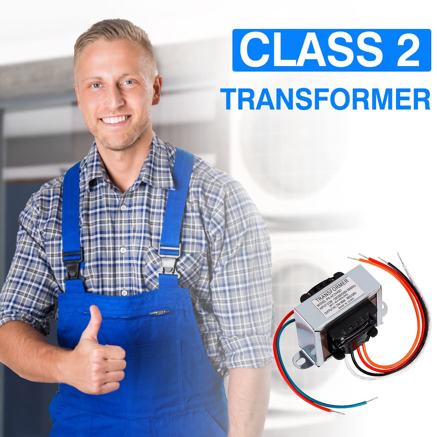 24V 40VA Control Transformer, Primary 120/208/240V, Secondary 24V Isolation Transformer with Foot Mount for HVAC Furnace Multi Tap