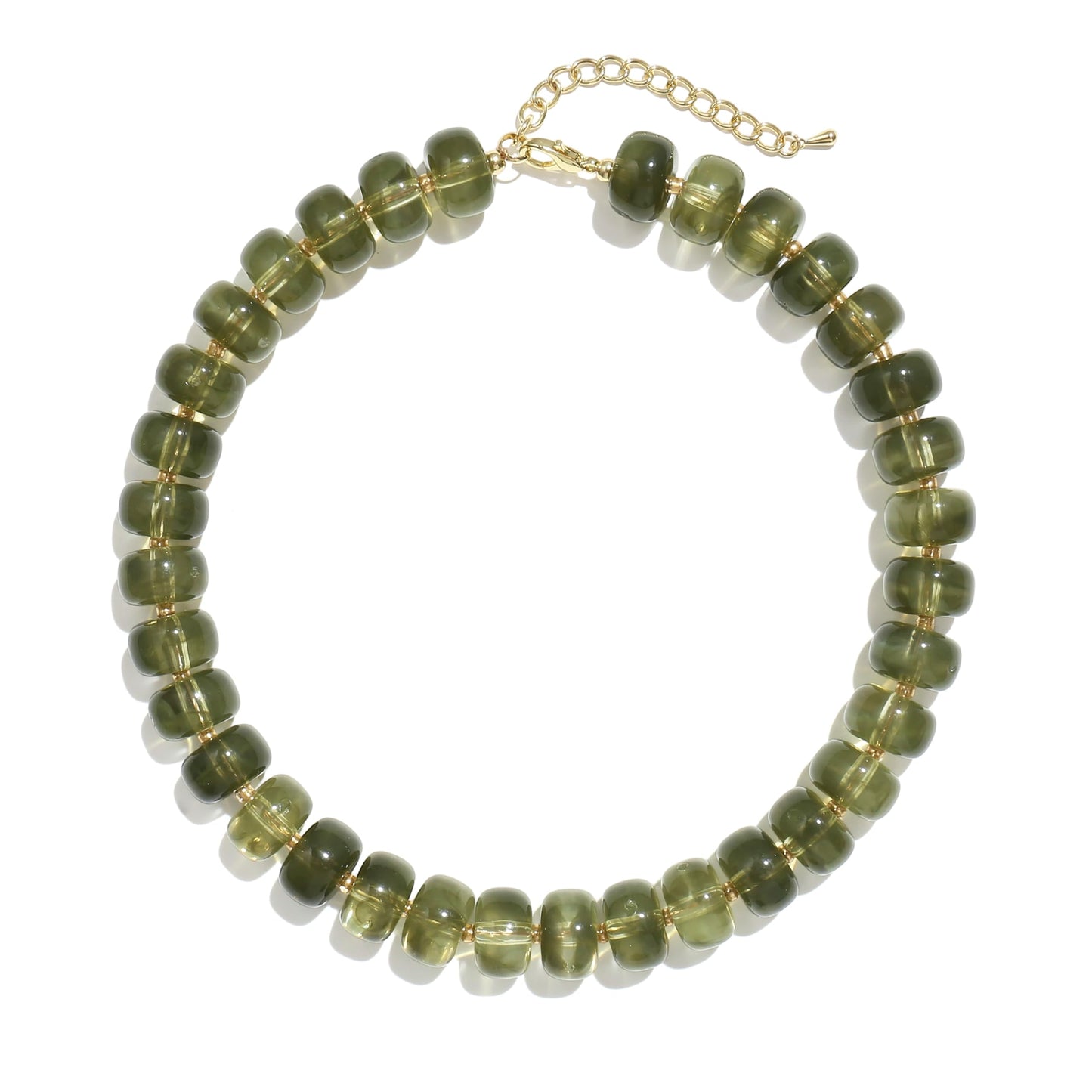 Badu Green Chunky Beaded Necklace for Women,Acrylic Bead Choker Statement Necklace Cute Trendy Necklaces Jewelry Gifts
