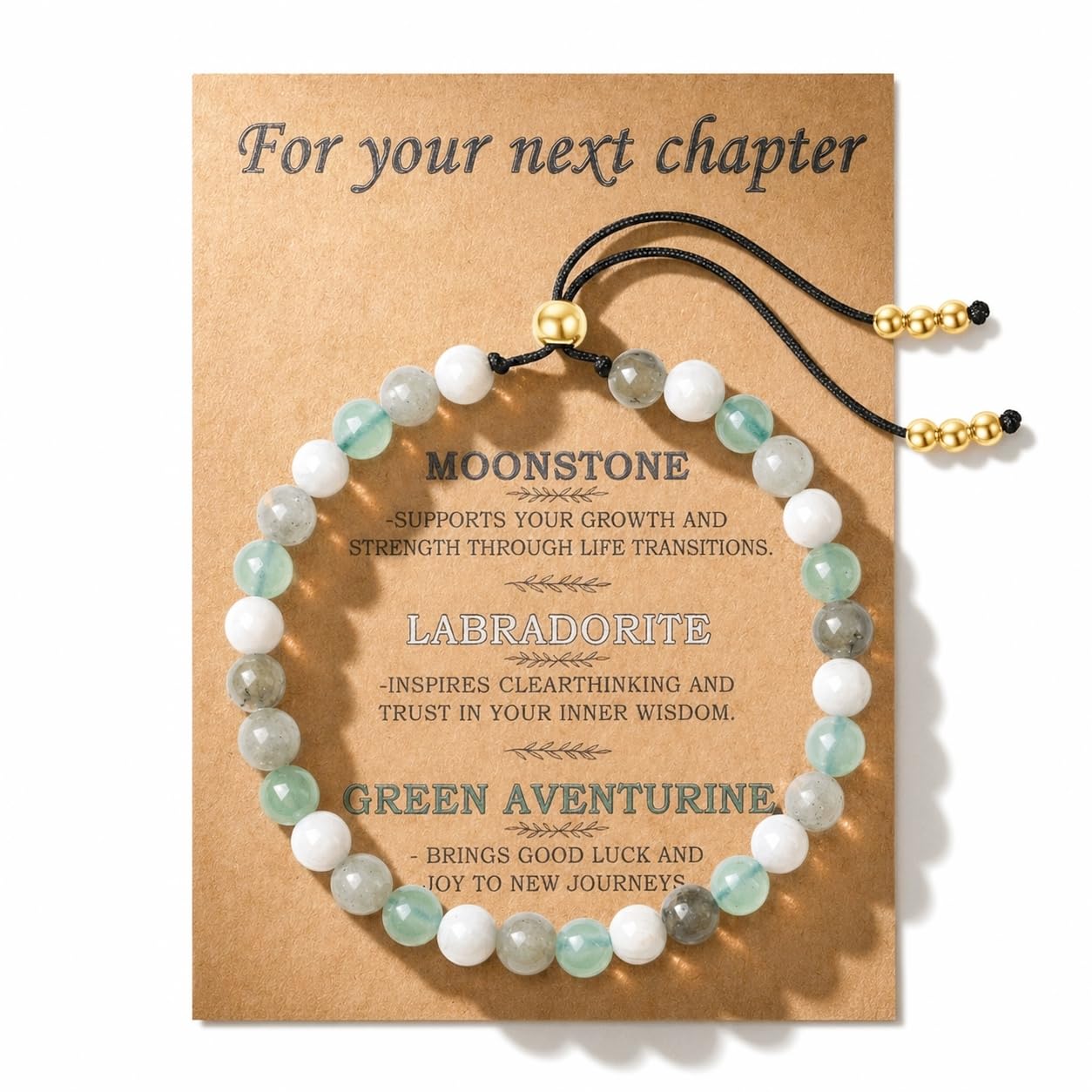 NUKAYAI Retirement Gifts for Women Friends Farewell Going Away Gifts for Coworkers Leaving Divorce Graduation Gift for Women Sister Daughter Bracelets Healing Crystals Bracelet for Your Next Chapter