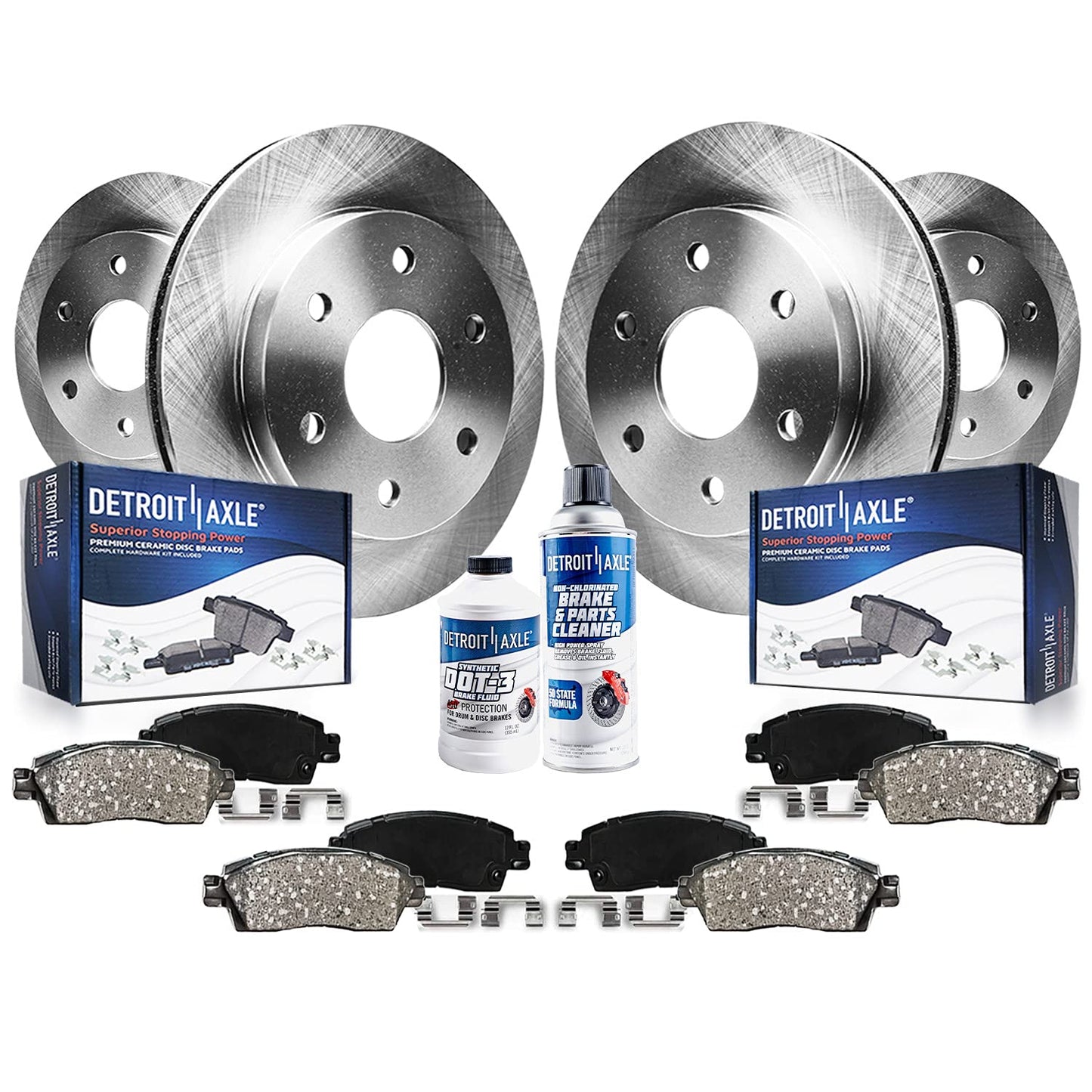Detroit Axle - Brake Kit for 2010-2016 Cadillac SRX 2011 Saab 9-4X Replacement Front & Rear Disc Brake Rotors 2012 2013 2014 201