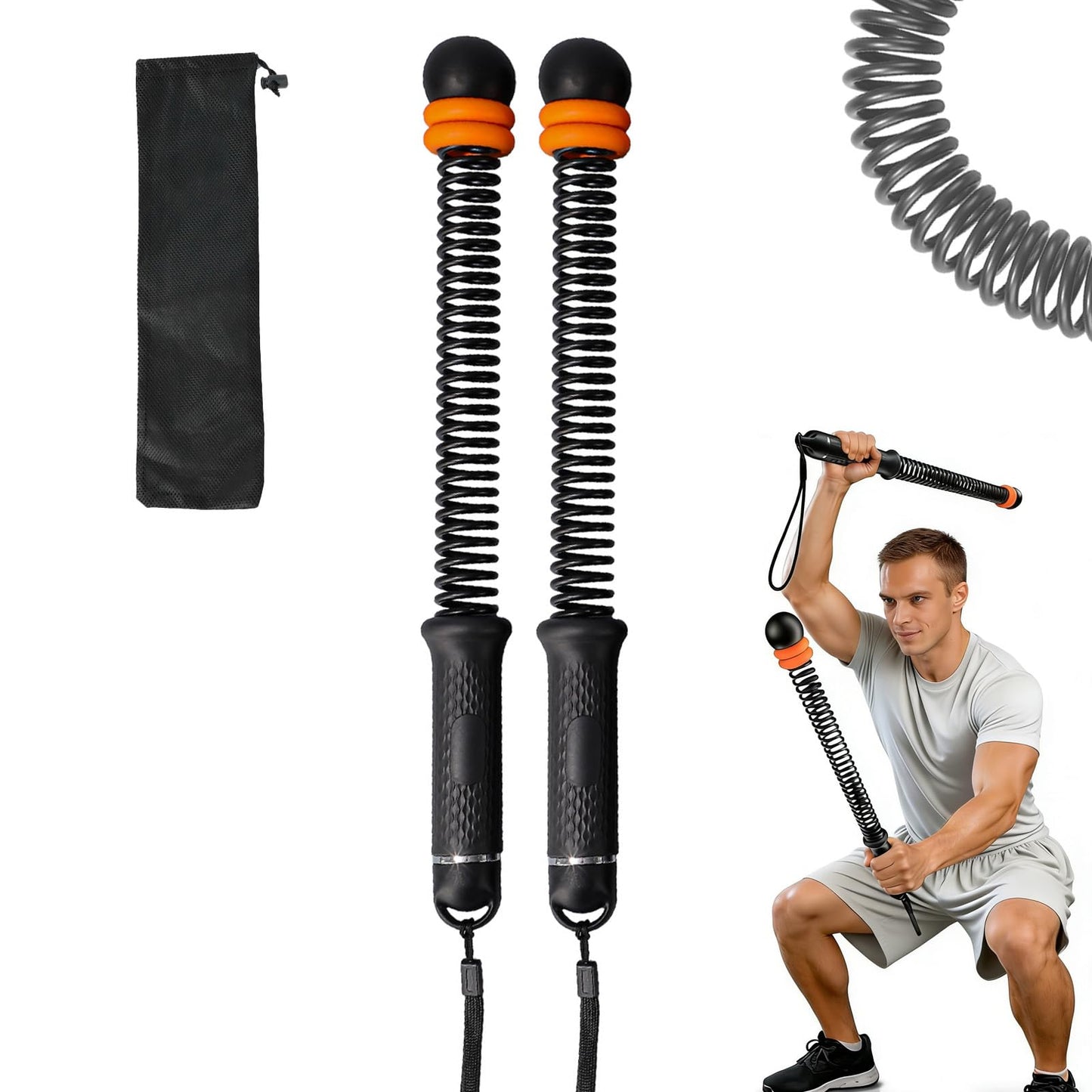 Weighted Ropeless Battle Ropes Adjustable Ropeless Battle Ropes for Home Gym Portable and Quiet Training Rope for Men & Women Exercise Rope for Core Strength with Poster and Storage Bag