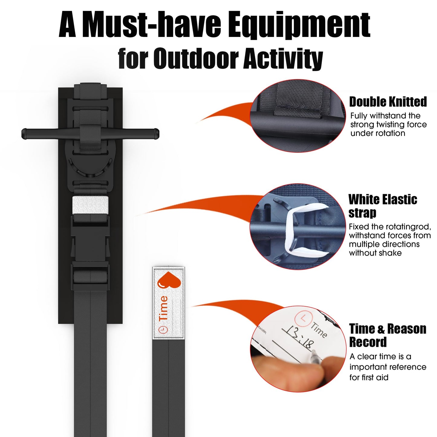 Tourniquet for First Aid, Fast Stop Bleeding, Professional Medical Tactical Emergency Tourniquet, A Must-Have Accessory for Outdoor, Home, Hunter, Camper, Police Men and Army