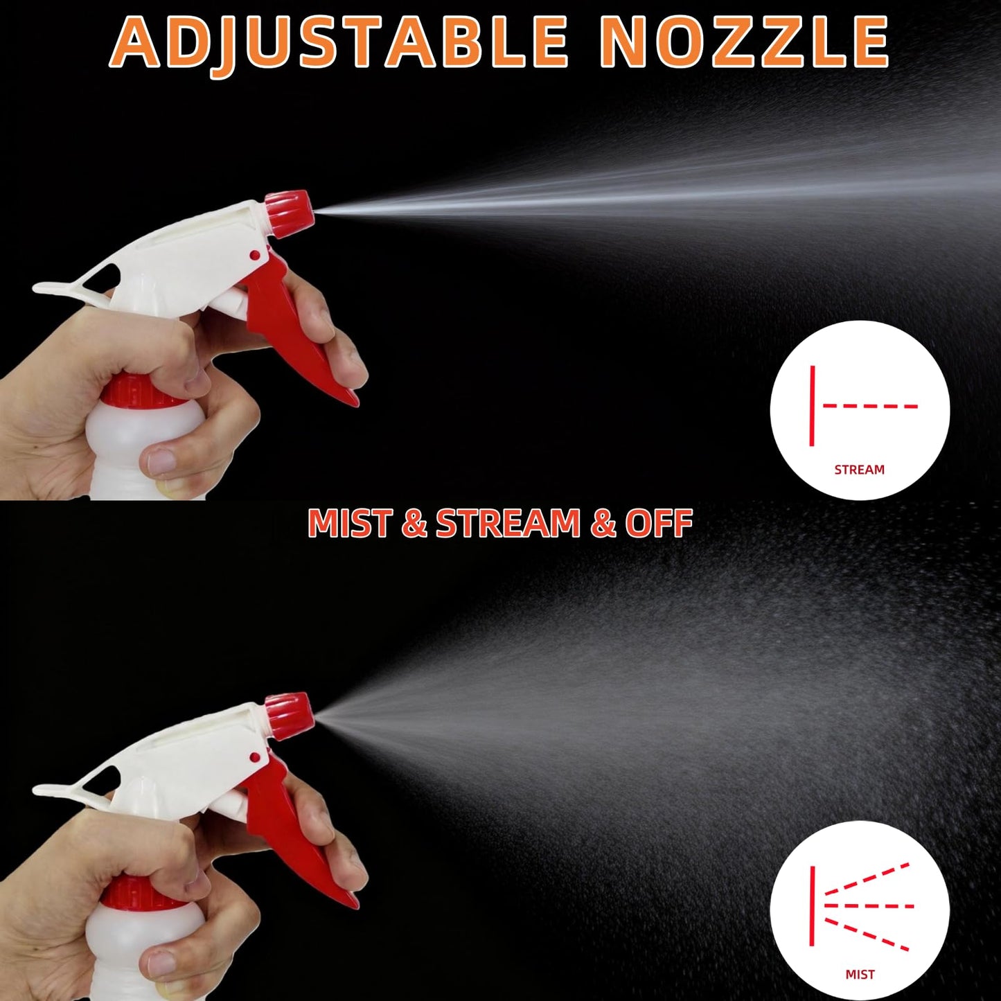 Brsazee 6 Pack 16oz Spray Bottles, Reusable Fine Mist Water Sprayer for Plants, Cleaning, High Output Ultrafine Misting Plastic Spray Bottles for Water, Salon, Garden, Kitchen and Bathroon