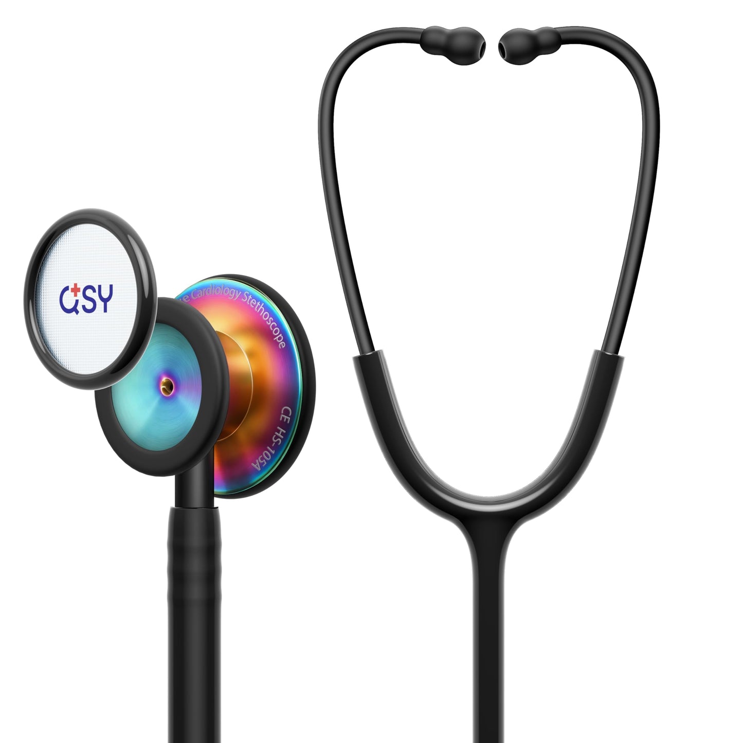 Stainless Steel Stethoscope, Dual-Frequency Chest Piece, Bell & Diaphragm & Pediatric Diaphragm, Noise-Reducing Silicone Ear Tips, Ideal for Doctors, Nurses, Students Use