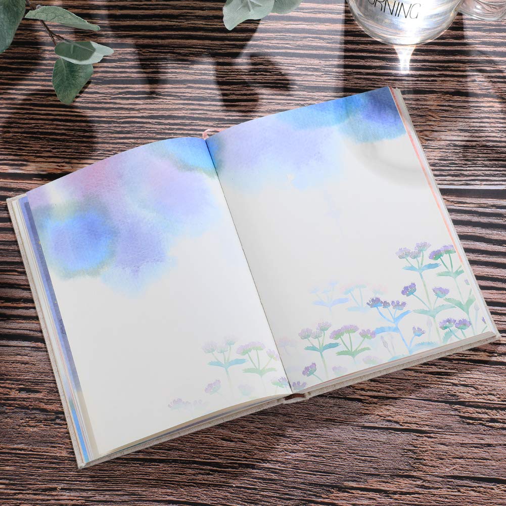 SIIXU Colorful Blank Notebook, Unruled Personal Diary Journals to Write in for Women, Hardcover Writing Notepad Gift, Unique Watercolor Design, 192 Pages, 2 Bookmarks, Unlined