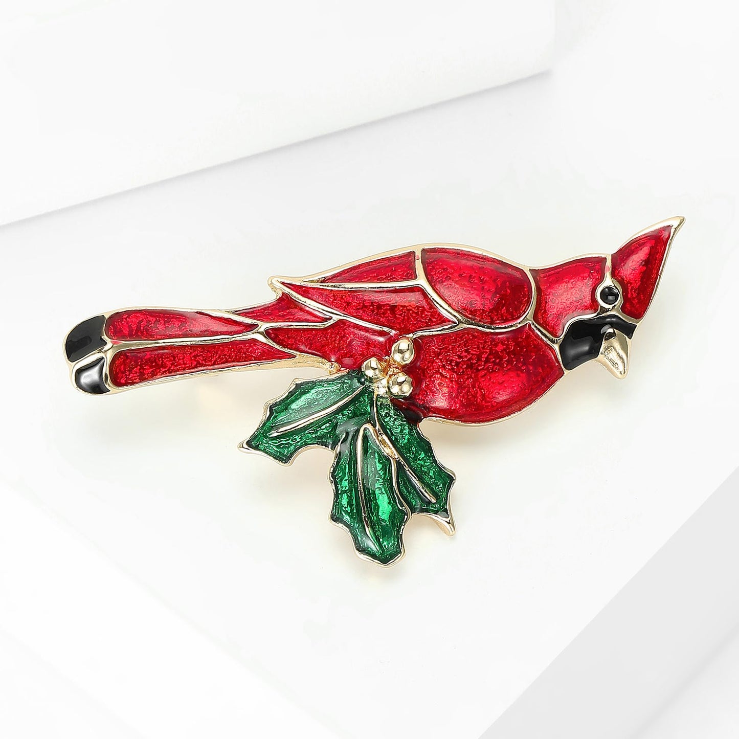 Red Cardinal Brooch for Women Enamel Red Cardinal Pin Bird Brooch Birthday Holiday Gift for Girlfriend Wife Mother