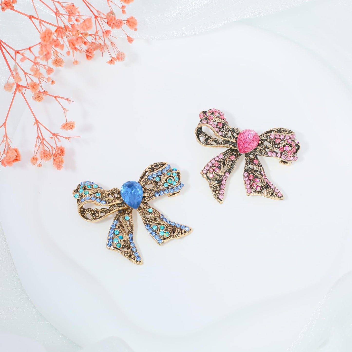 Vancy Utopia Rhinestone Bowknot Brooch Crystal Brooches for Women Pin Wedding Fashion Brooches Jewelry Accessories,Women Gift