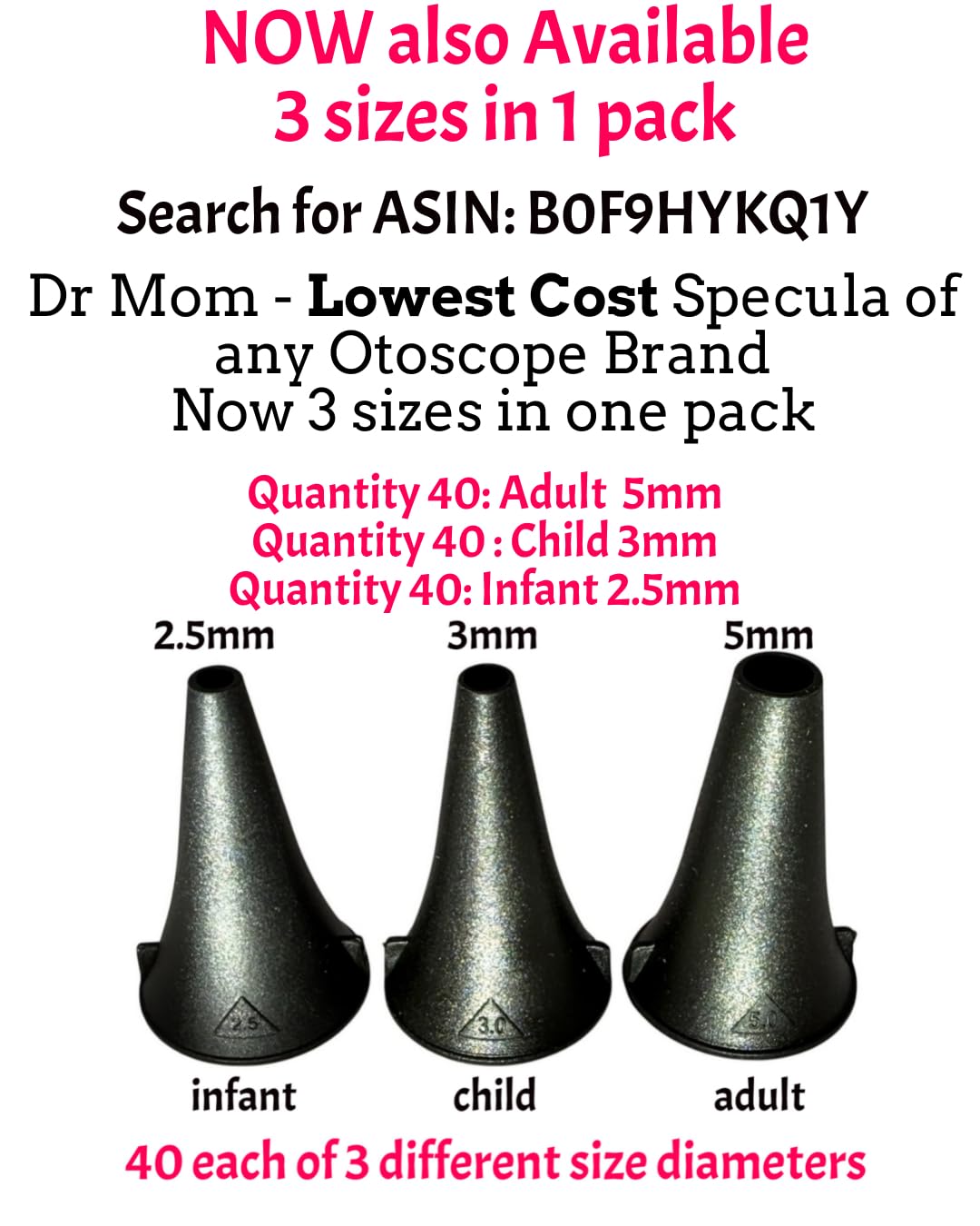 5th Gen Dr Mom Professional Otoscope - Full-Size with Our Largest Lens, Complete with Batteries and Hard Travel Case