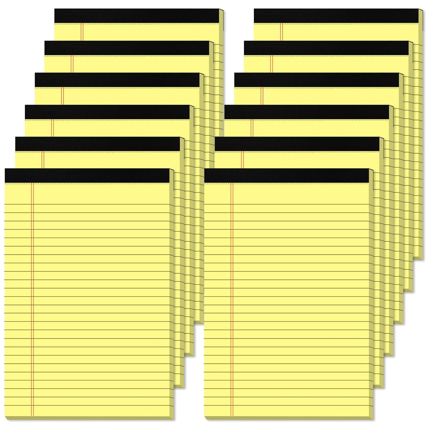5" x 8" Yellow Legal Pads Writing Pads 12 Pack of Notepad 80gsm Paper Small College Ruled Note Pads Perforated Memo Pads 30 Sheets Yellow Paper Pad