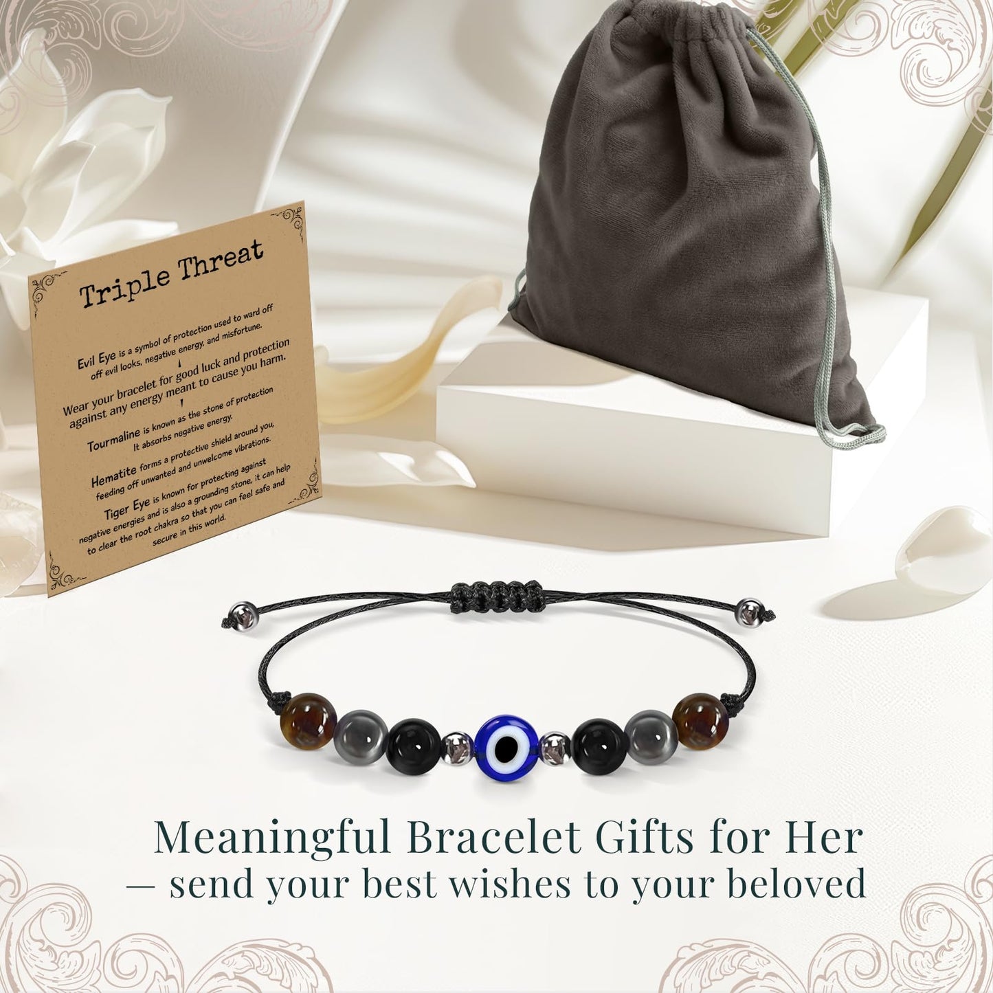 ZOKCC Crystal Healing Bracelets Gifts for Women: Mothers Day Gifts for Mom - Spiritual Natural Stone Empath Protection Bracelets Birthday Graduation Gifts for Friends Sister Mom Daughter