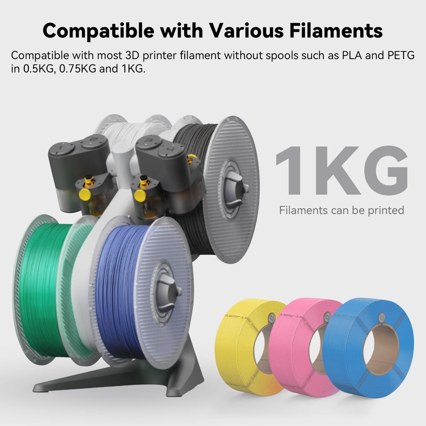 Original AMS Detachable Filament Spool Compatible with Bambu Lab 3D Printer,Reusable Filament Reel Holder Fits PLA, PETG, ABS Filament Spool for Bambulab A1/A1 Mini,Support Low-Temp Environment ≤ 70°C