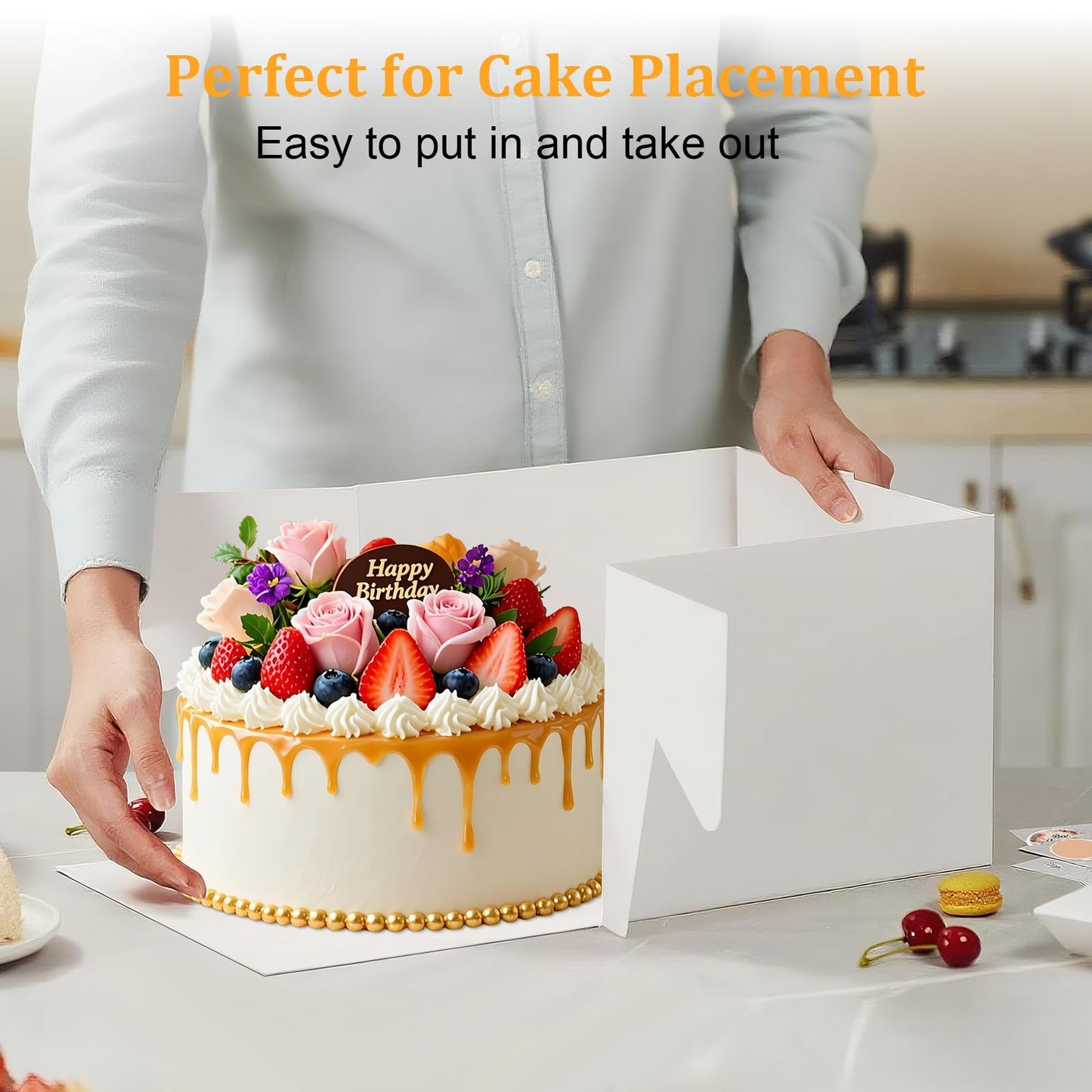 15 PCS Cake Boxes 10 Inch, 10x10x10 Tall Cake Box, 10 Inch Cake Box with Window, White Bakery Boxes, Large Baking Boxes, Cajas Para Pasteles, 10x10 Cake Boxes for Birthday, Wedding, Party, Business