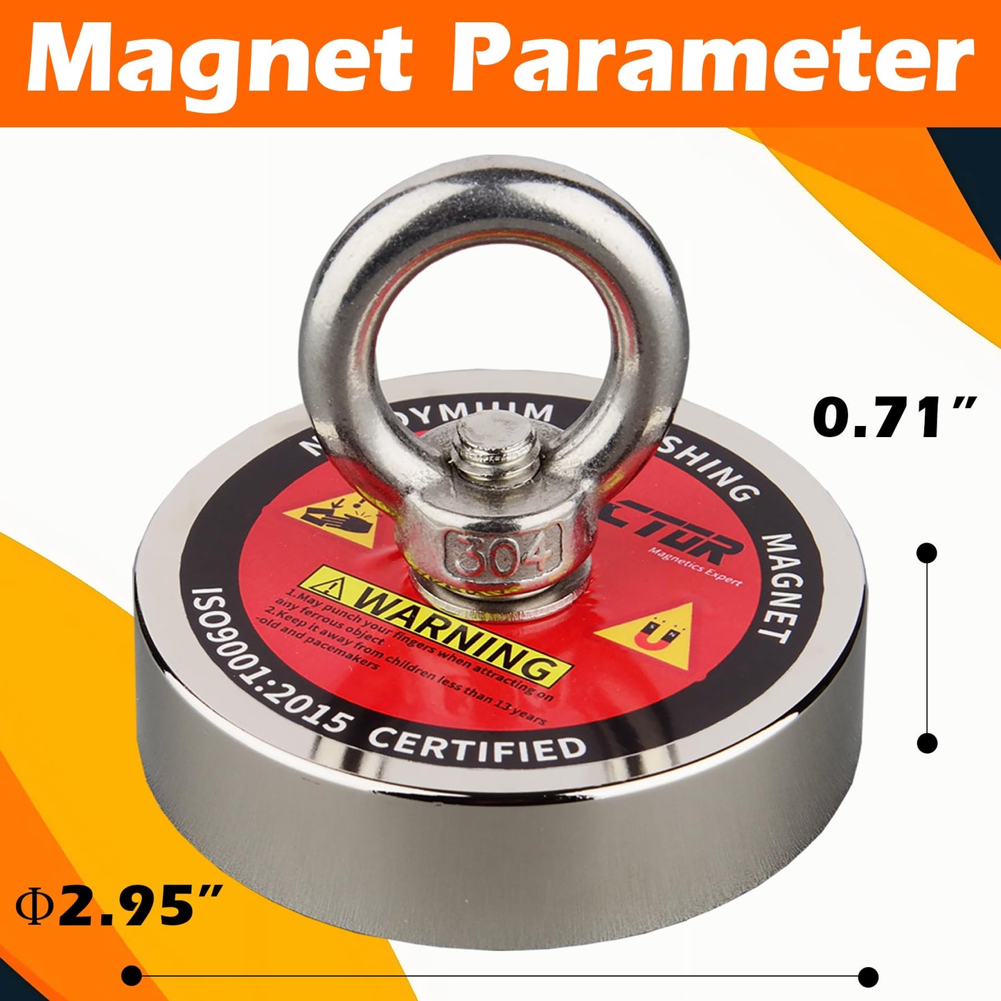 MUTUACTOR Strong Fishing Magnets,Φ 2.95” Heavy Duty Magnet Fishing Kit with 20Ft Duarble Rope,Powerful 650lbs Neodymium Magnet Fishing for Treasure Hunting Retrieving Metallic Tools in Lakes Rivers