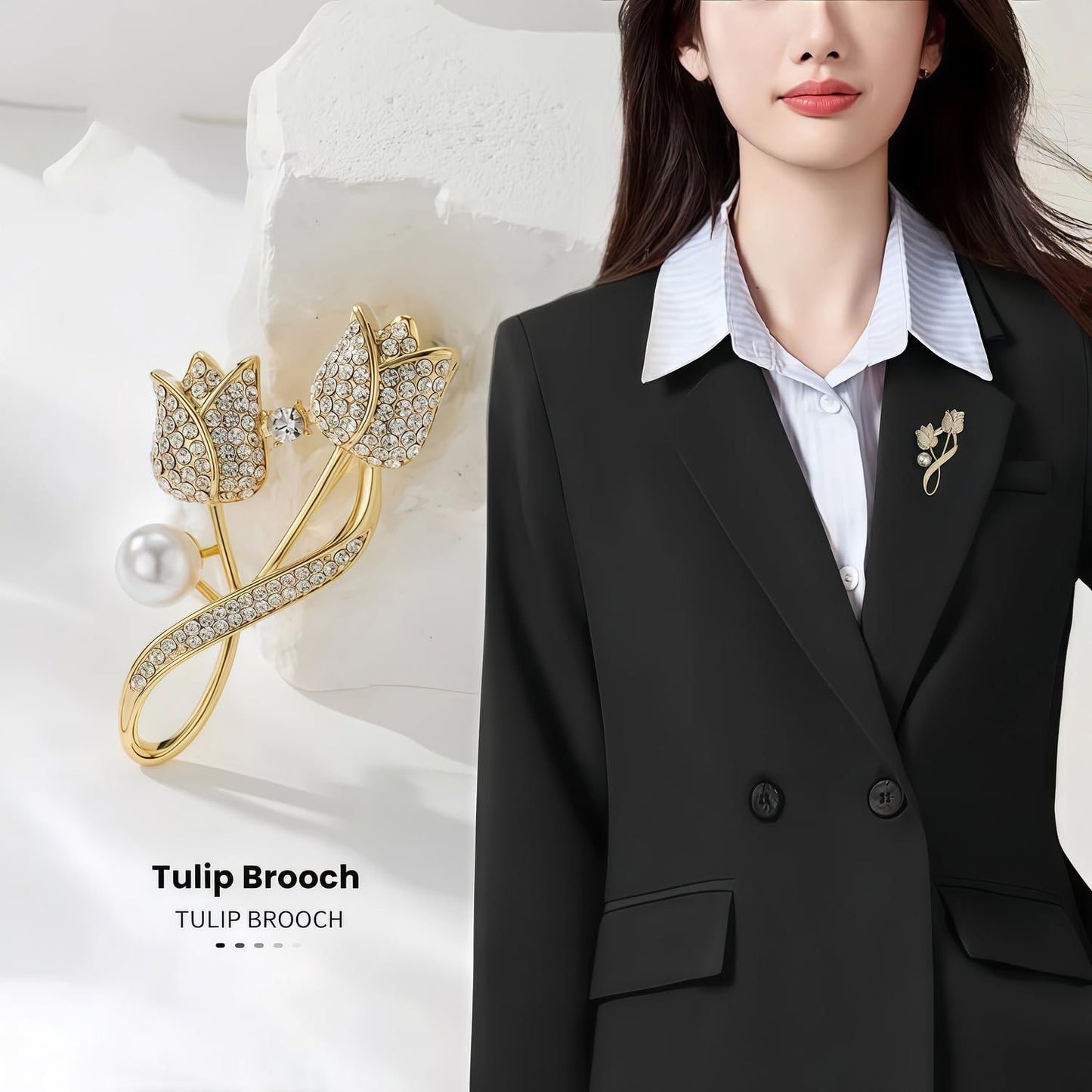 Yaximhozz 2pcs Rhinestone Brooch Pin for Women Dress Elegant Stylish Crystal Brooches Fashion Accessories Pins Lapel Boutonniere Ideas Wedding Christmas Birthday Jewelry Easter Gift (07 Royal Blue/Gold)