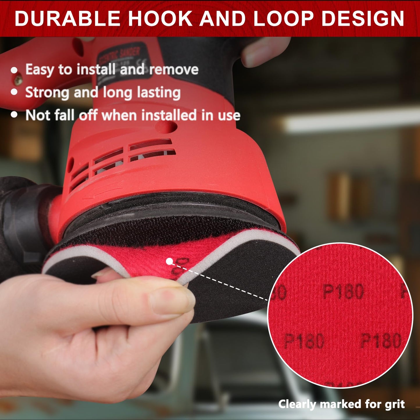 Shineboc 18Pcs 5 Inch Hook and Loop Sanding Sponge Discs 180 Grit Wet Dry Sanding Pads, Foam Sandpaper for Random Orbital Sander, Curved Surface Large-Area Sanding Polishing for Metal Wood Automotive