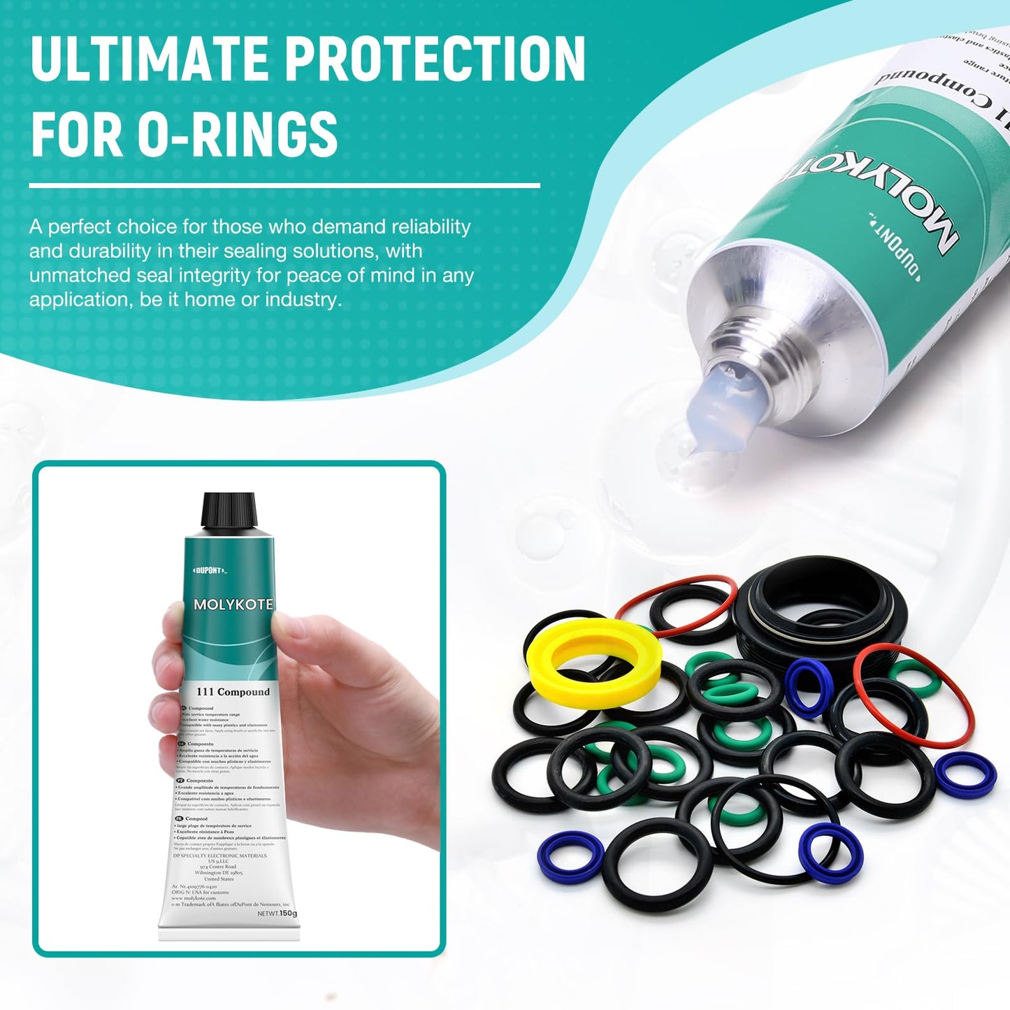 Molykote 111 Compound Valve Lubricant and Sealant 150g 5.3oz, Silicone Grease for O-Rings, Plug Valves, Seal & Protect Rubber & Plastic Components, Water Resistant, Low Volatility
