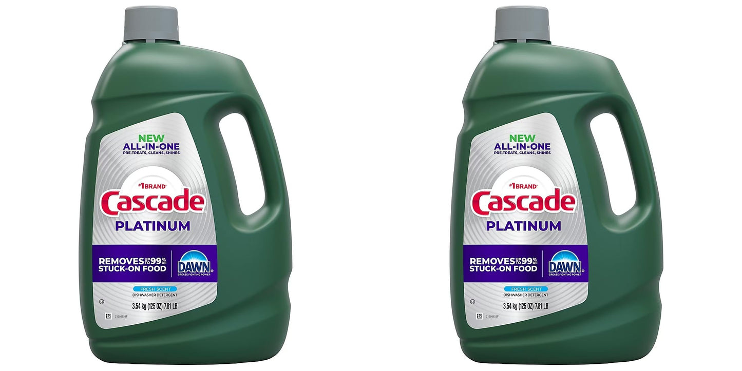 Cascade Platinum Dishwashing Liquid Gel - Fresh Scent, 125 oz. (2 Pack)