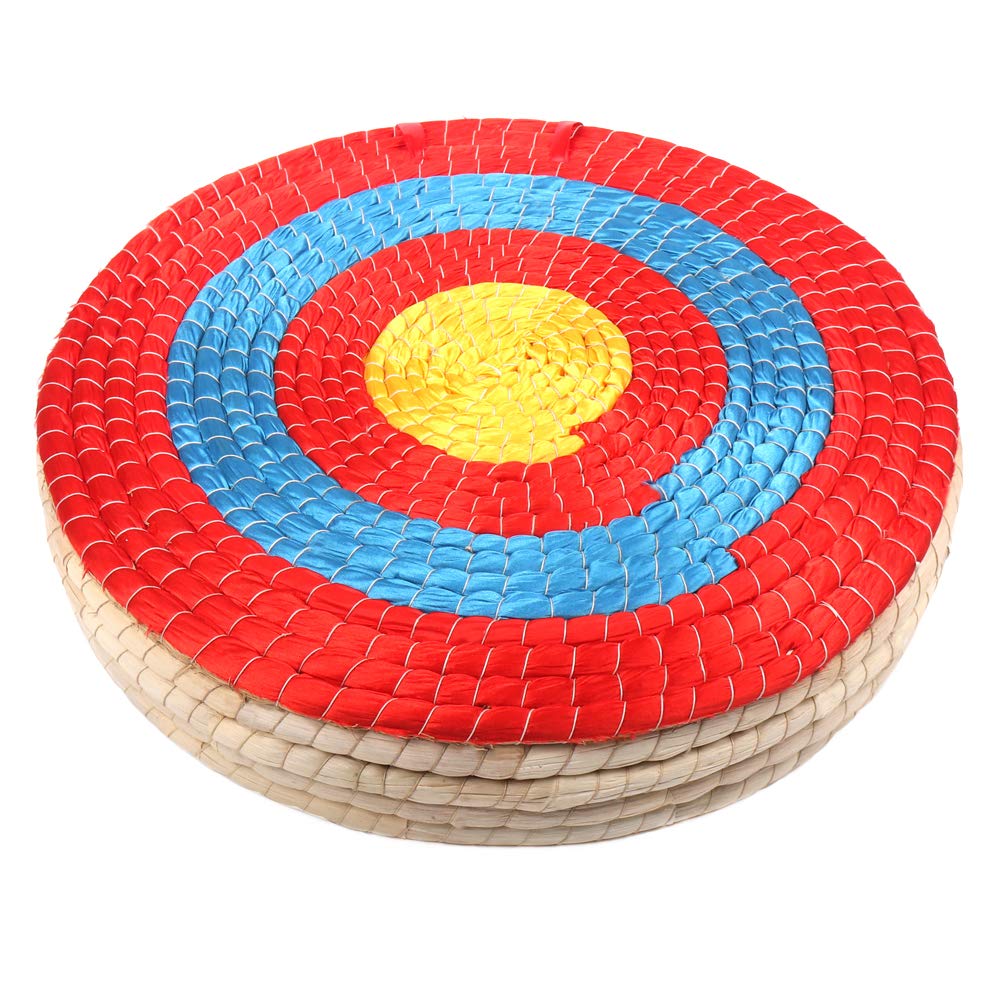 DOSTYLE Traditional Hand-Made Solid Straw Round Archery Target Shooting Bow Coloured Rope Target Face Five Layers for Recurve Bow Long Bow Compound Bows