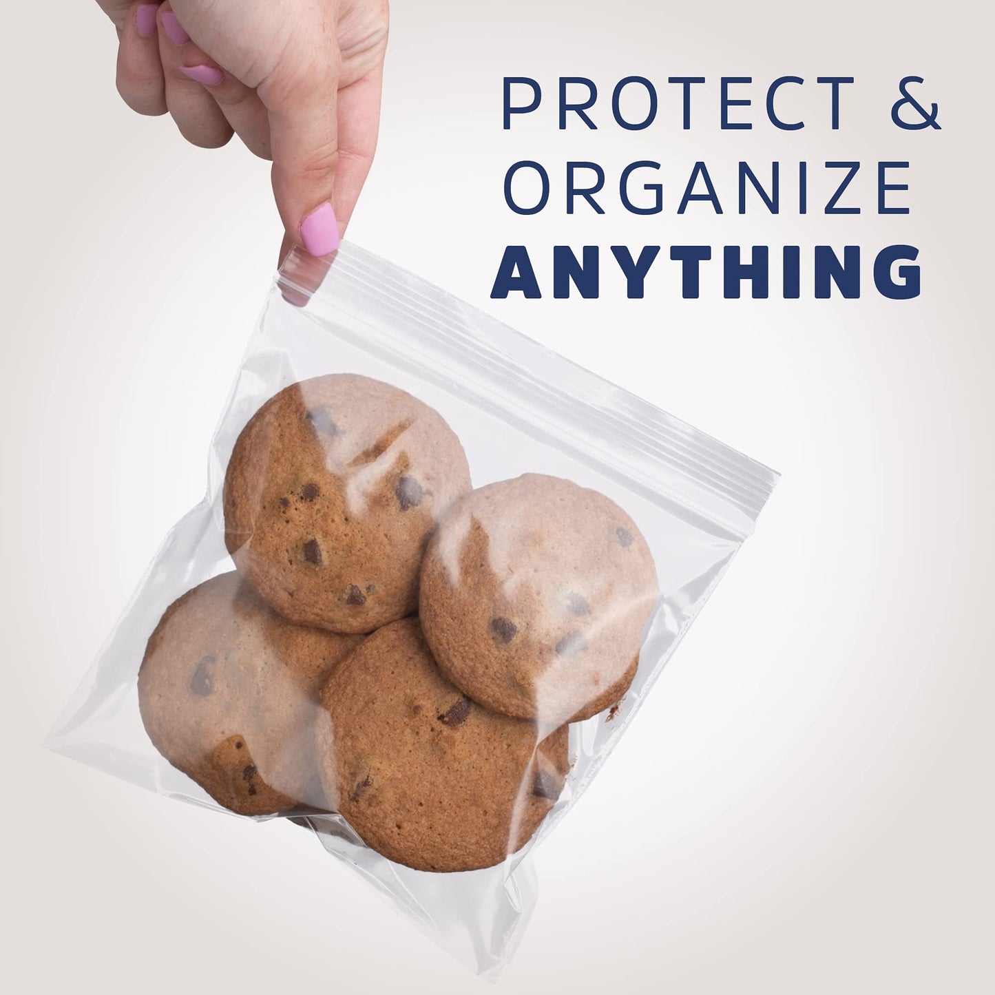 5" x 5" Zip Bags - 1000 Count, Small, Clear Plastic Reclosable Zipper Poly Baggies, 2 Mil, with Resealable Zip Top Lock for Packaging Food Storage, Snacks, Candy, Office Supplies & More.