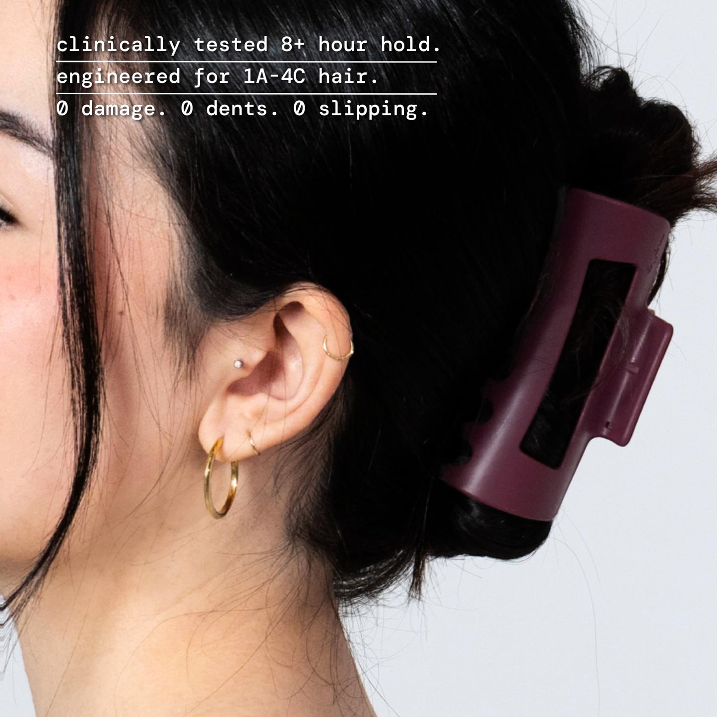 The Original Mello Hair Claw Clip Squishy Claw Clip Made in Korea Patent Pending 30021976 (Burgundy, Medium)