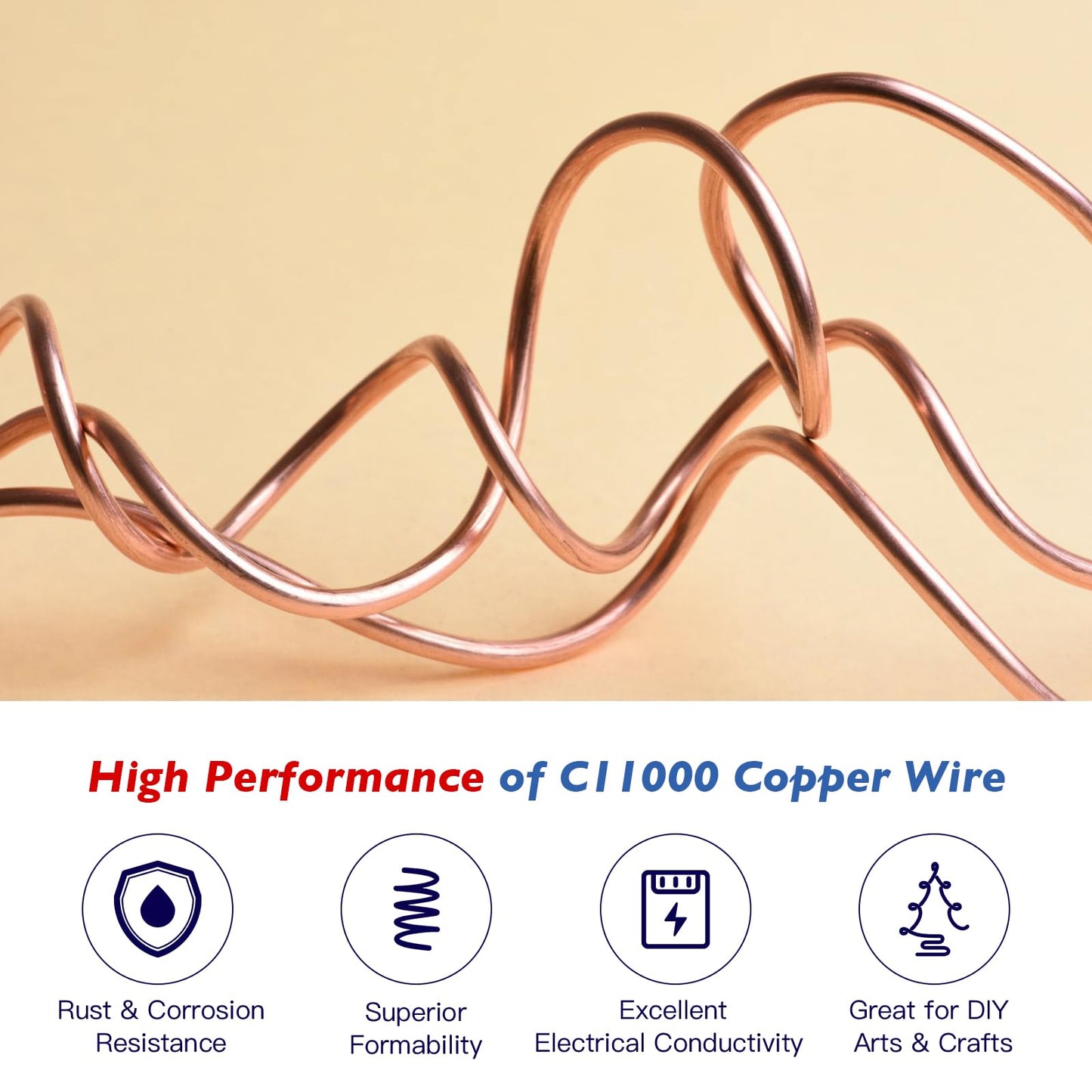 Copper Wire 99.95% Pure – 20 Gauge 0.8mm – 184 Feet, 0.55 Pound Spool – C11000 Soft Copper Wire Craft Wire for Gardening, Electroculture, Jewelry Making, Beading, Ground Wire & DIY (20 Gauge, 0.55 LB)